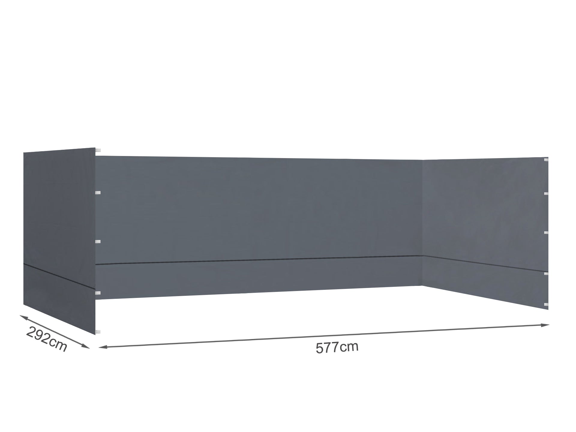 TOUGHOUT Thunderstorm Gazebo Side Wall 3x6M