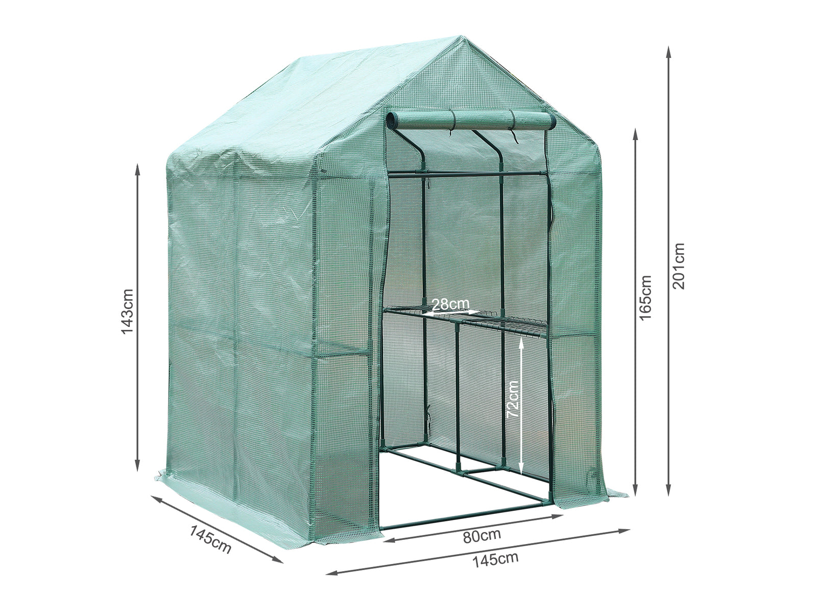 Walk-In Greenhouse 1.45 x 1.45 x 2M