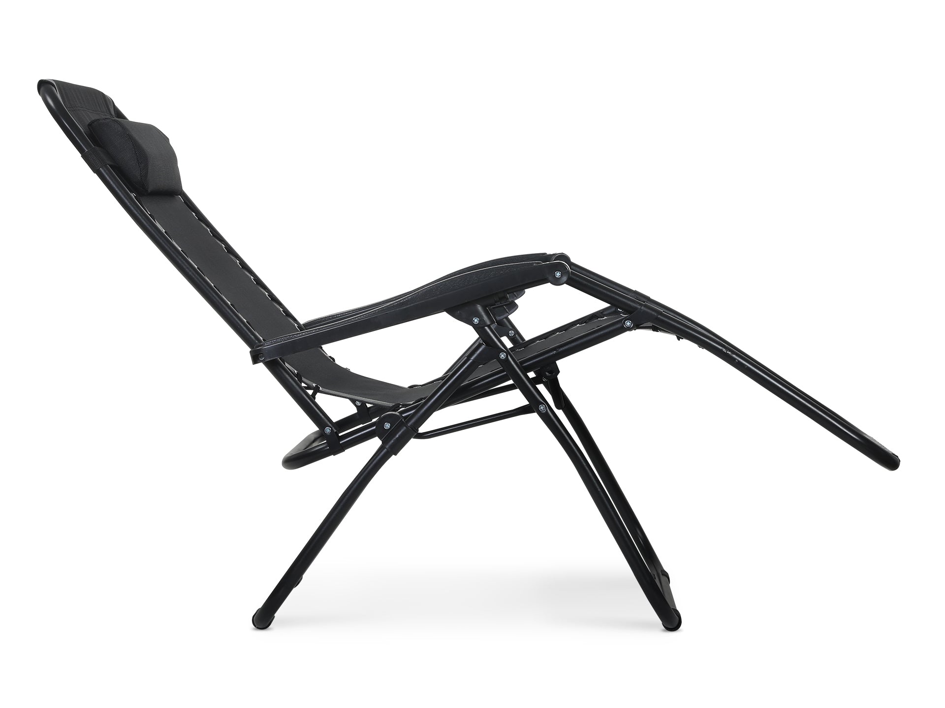Outdoor Camping Chair Sun Lounger - BLACK