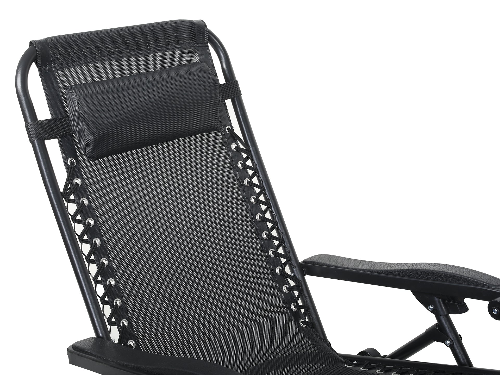 Outdoor Camping Chair Sun Lounger - BLACK