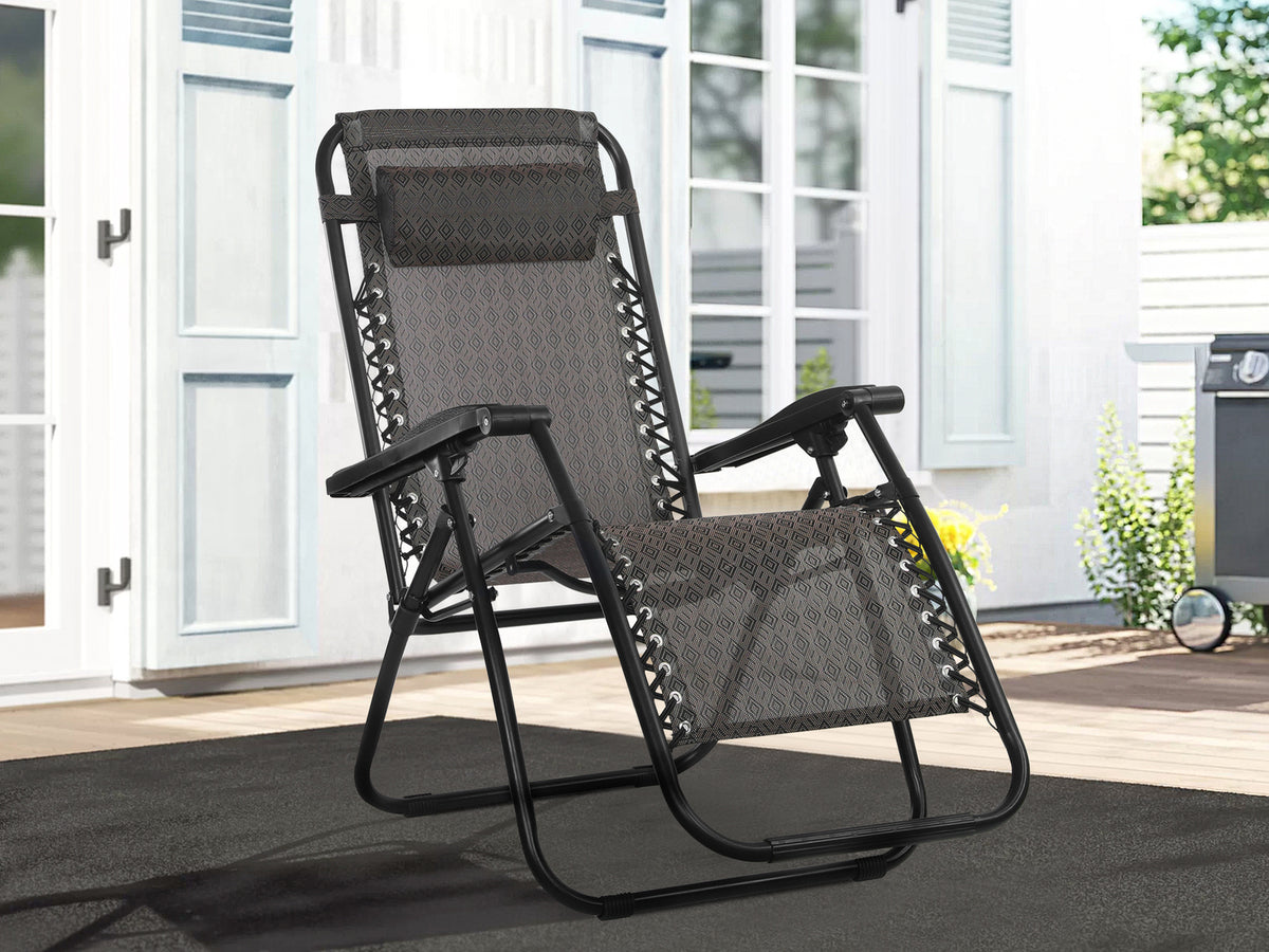 Outdoor Camping Chair Sun Lounger - BROWN