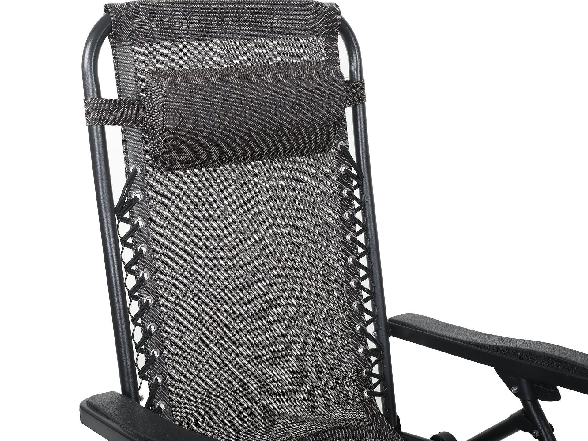 Outdoor Camping Chair Sun Lounger 2PCS - BROWN