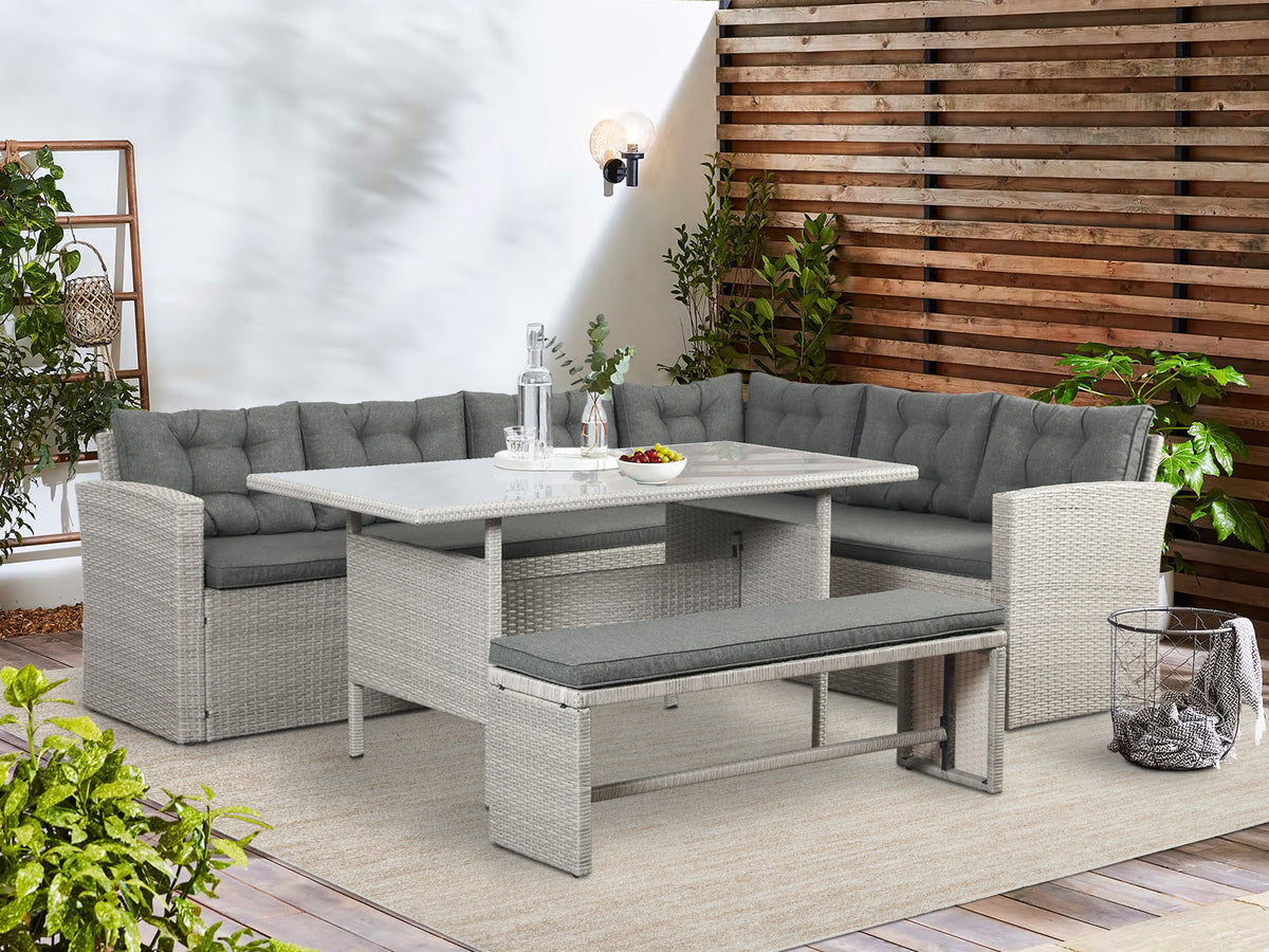 ARIZONA Outdoor Rattan Corner Dining Set 4PCS