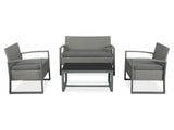 HATTON Metal Outdoor Sofa Set 4PCS - GREY