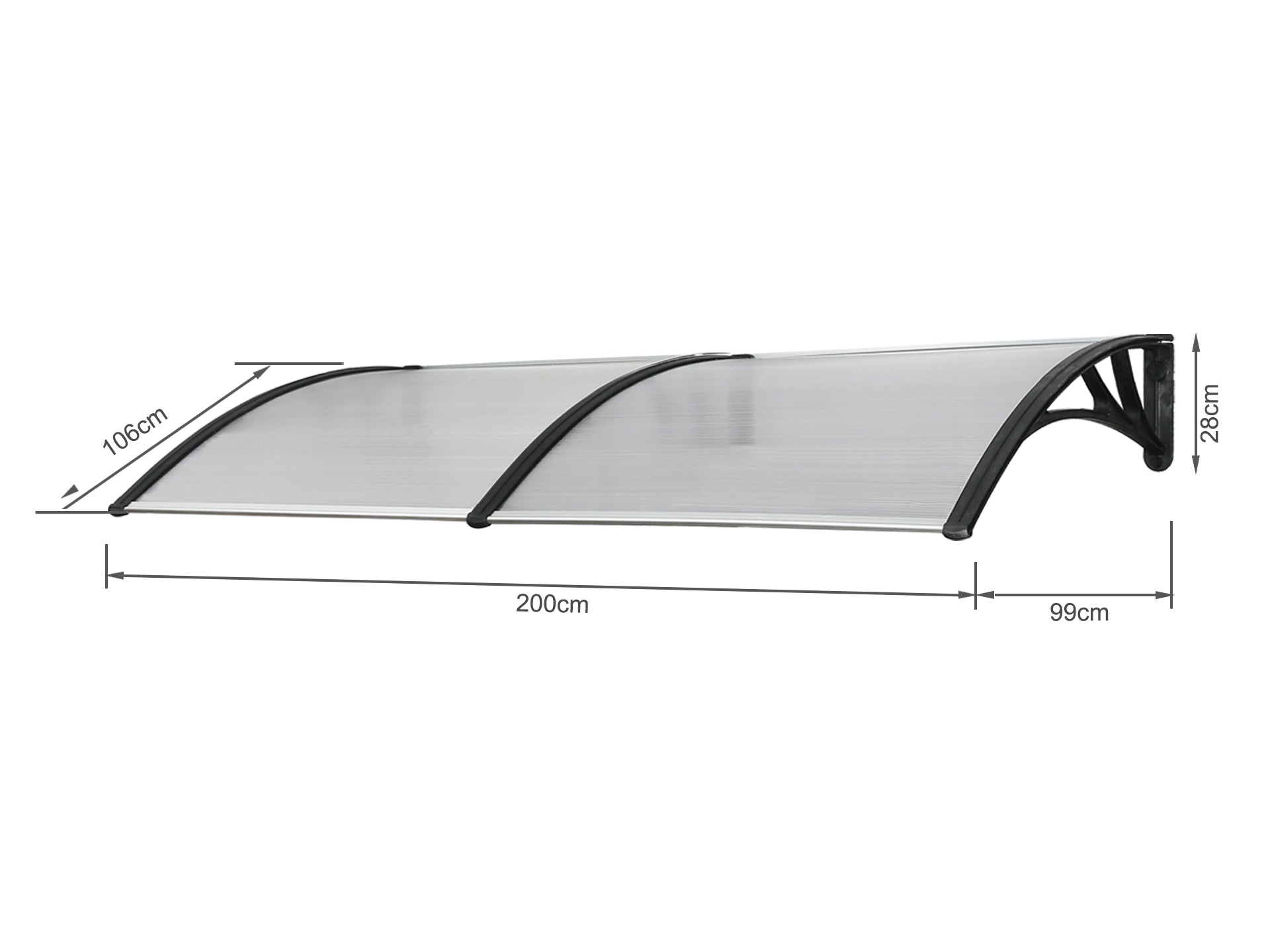TOUGHOUT Canopy Awning Door Window Awning 2m x 1m