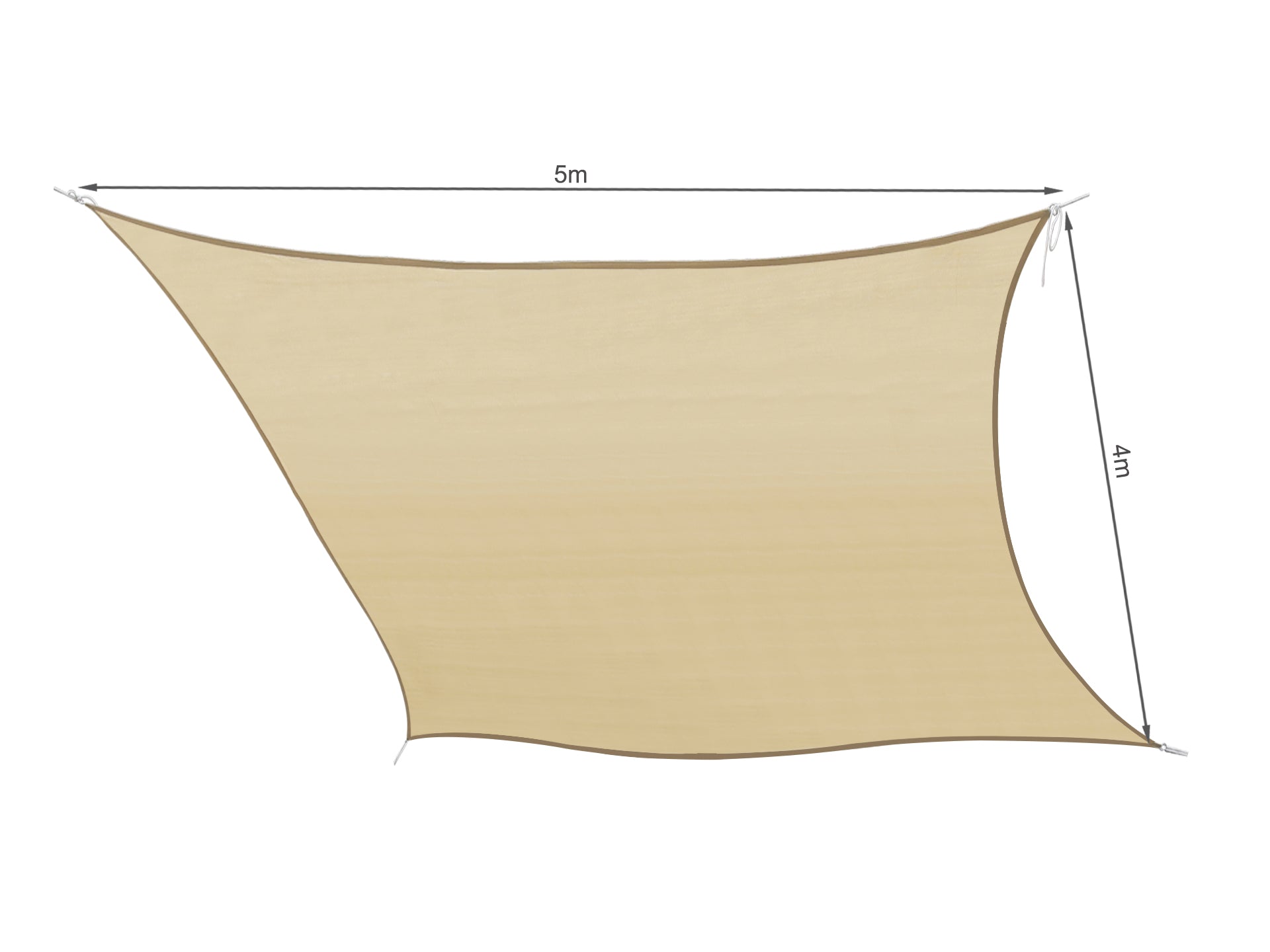 TOUGHOUT Kool Rectangle Shade Sail 4m x 5m - SAND