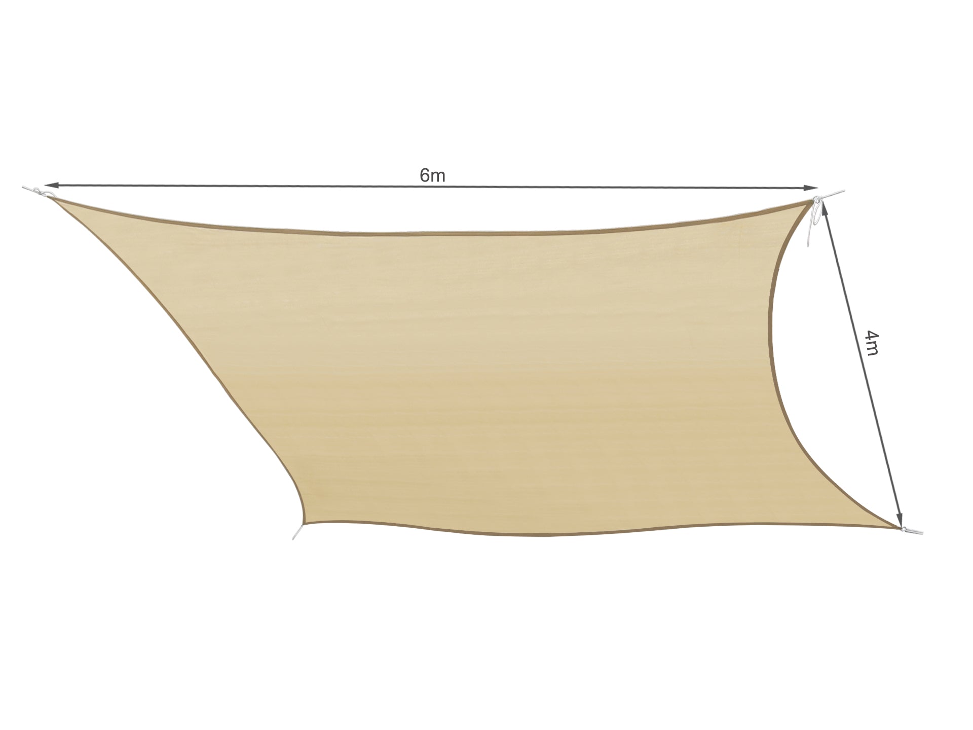 TOUGHOUT Kool Rectangle Shade Sail 4m x 6m