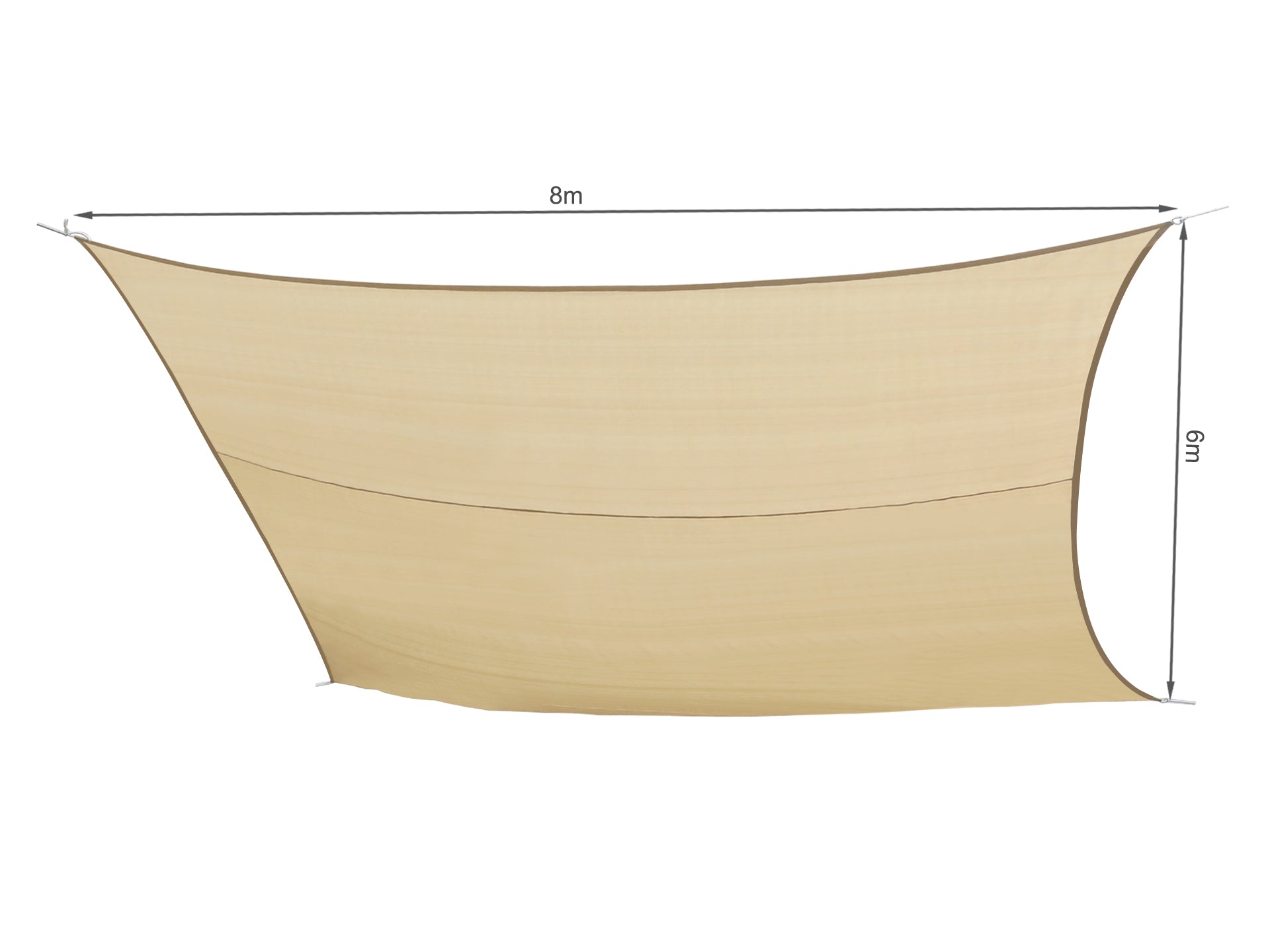 TOUGHOUT Kool Rectangle Shade Sail 6m x 8m - SAND