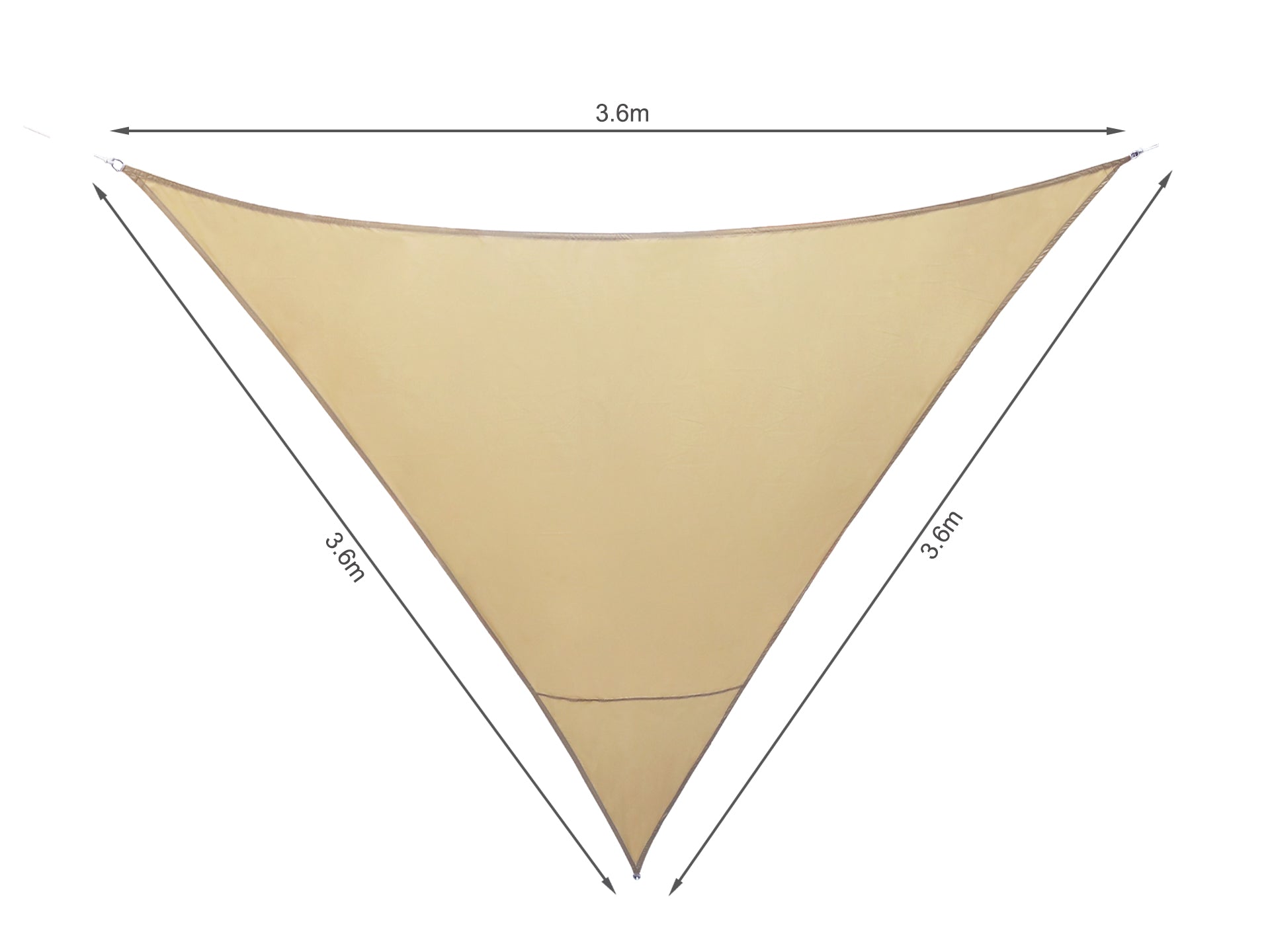 TOUGHOUT Serein Waterproof Triangle Shade Sail 3.6m x 3.6m x 3.6m - SAND