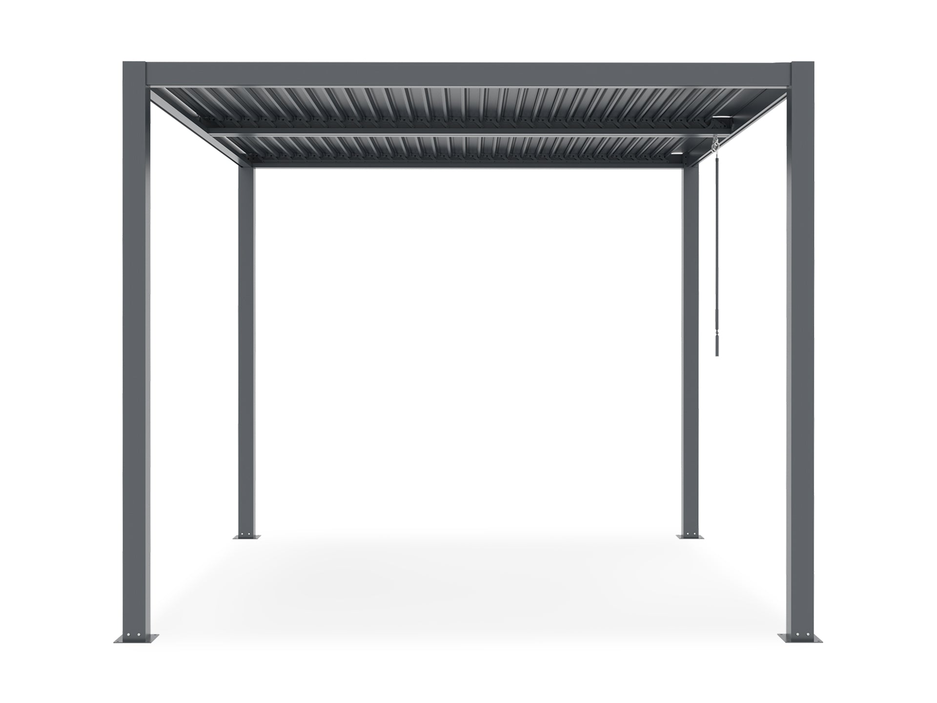 TOUGHOUT Manual Louvre Roof Aluminium Pergola 3m x 3m - Charcoal Grey