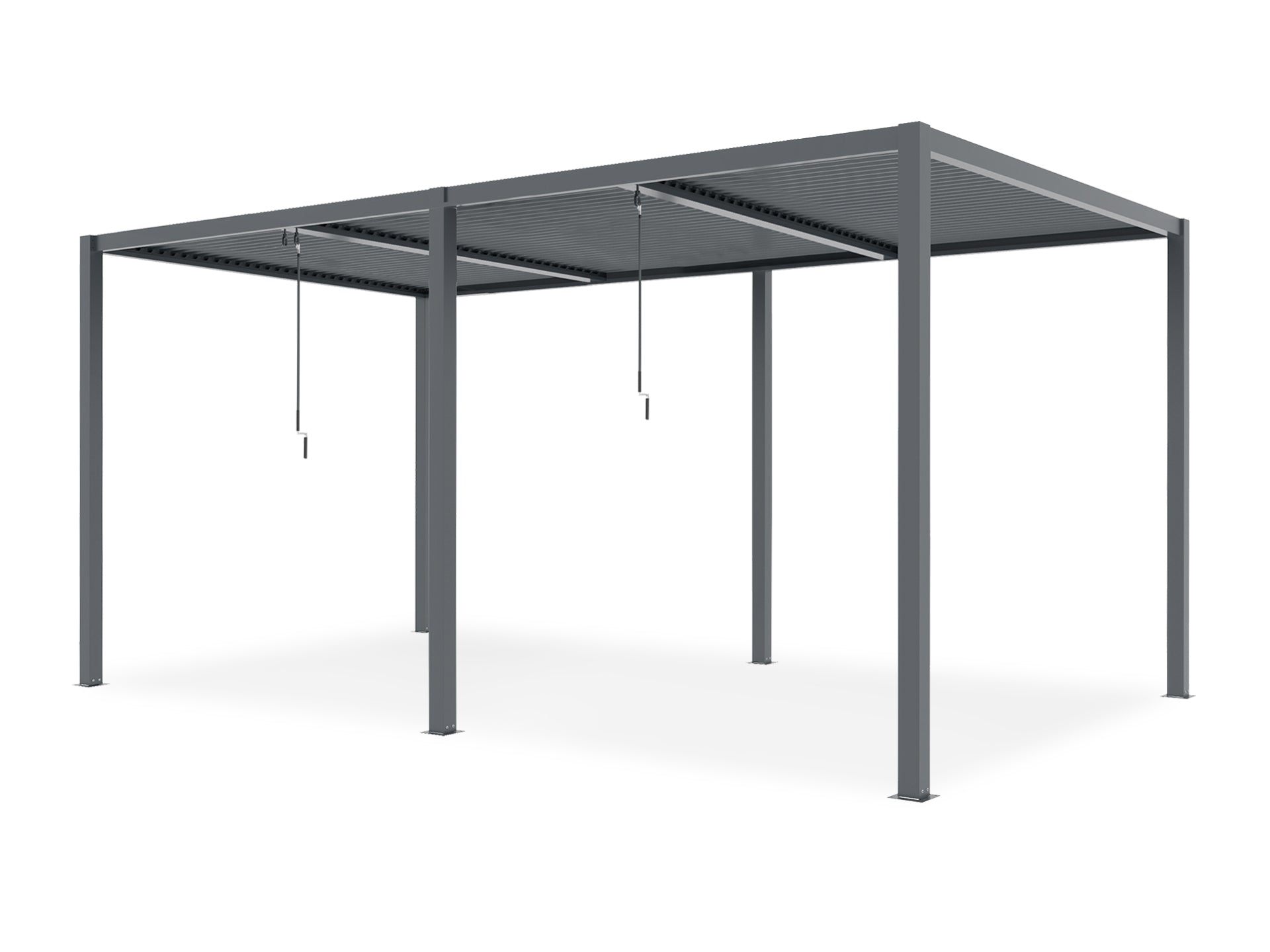 TOUGHOUT Manual Louvre Roof Aluminium Pergola 6m x 3m - Charcoal Grey