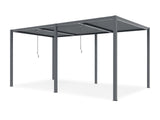 TOUGHOUT Manual Louvre Roof Aluminium Pergola 6m x 3m - Charcoal Grey