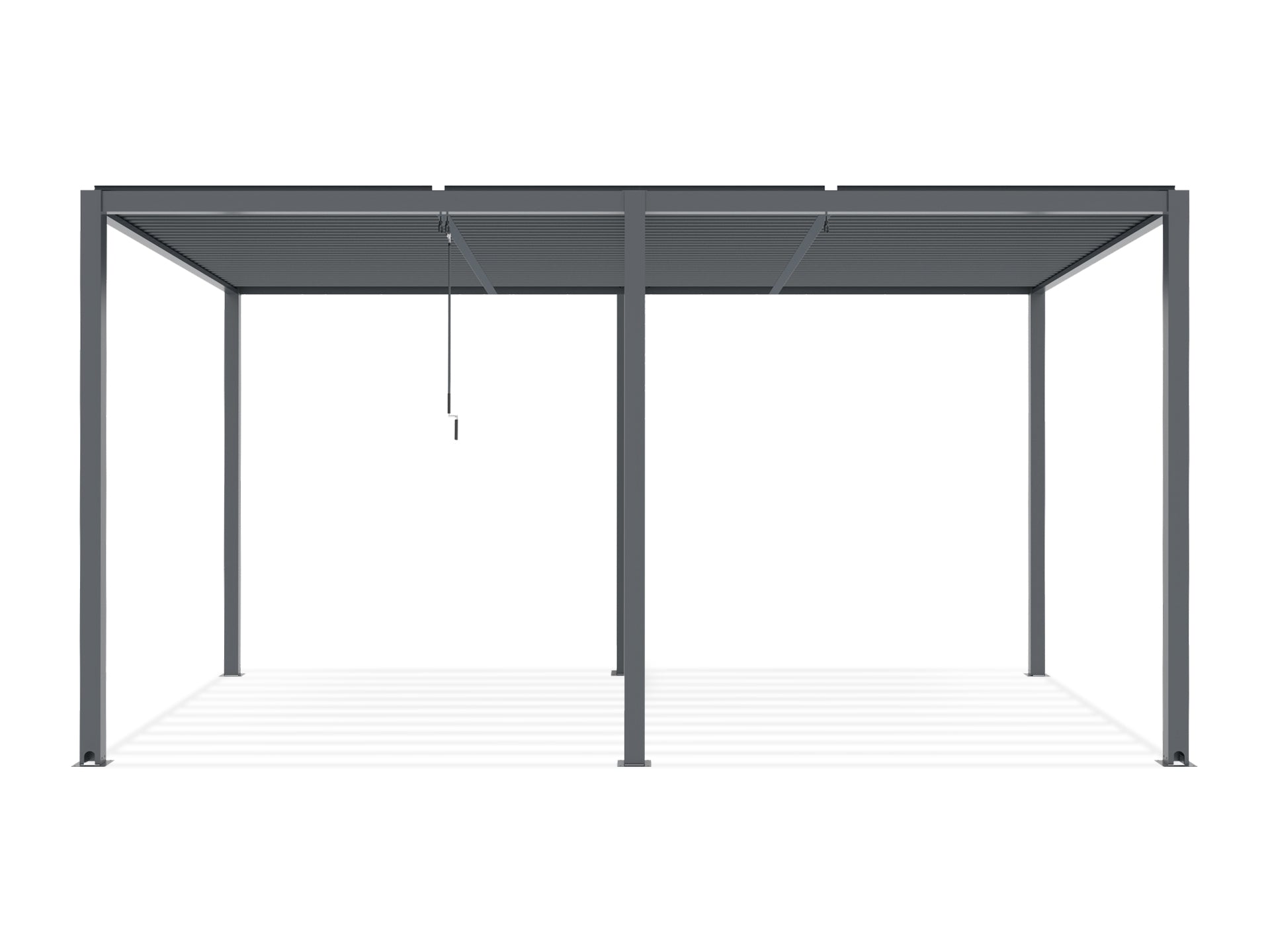 TOUGHOUT Manual Louvre Roof Aluminium Pergola 6m x 3m - Charcoal Grey