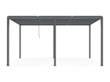 TOUGHOUT Manual Louvre Roof Aluminium Pergola 6m x 3m - Charcoal Grey