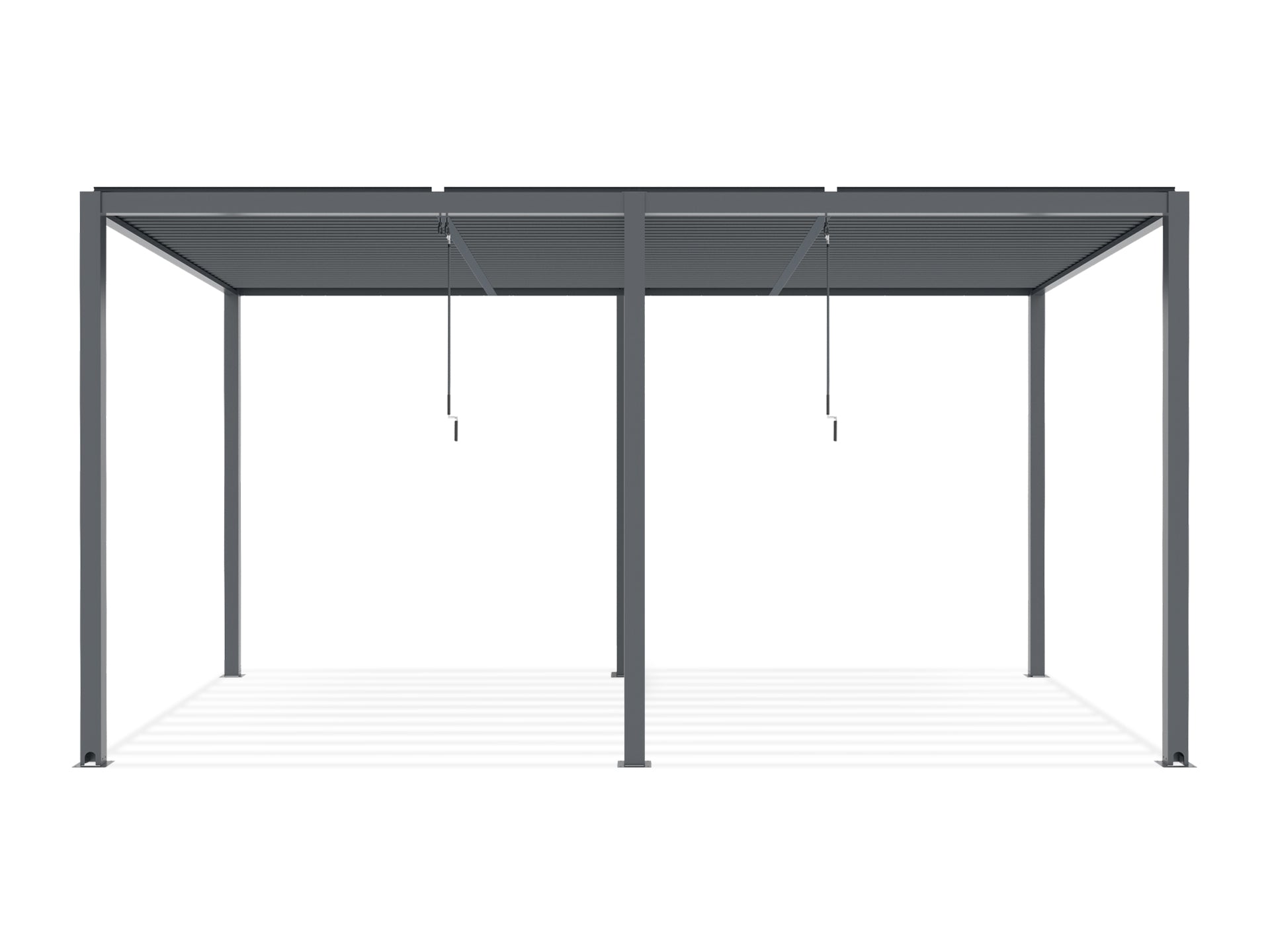 TOUGHOUT Manual Louvre Roof Aluminium Pergola 6m x 3m - Charcoal Grey