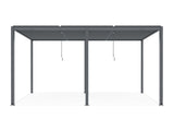 TOUGHOUT Manual Louvre Roof Aluminium Pergola 6m x 3m - Charcoal Grey