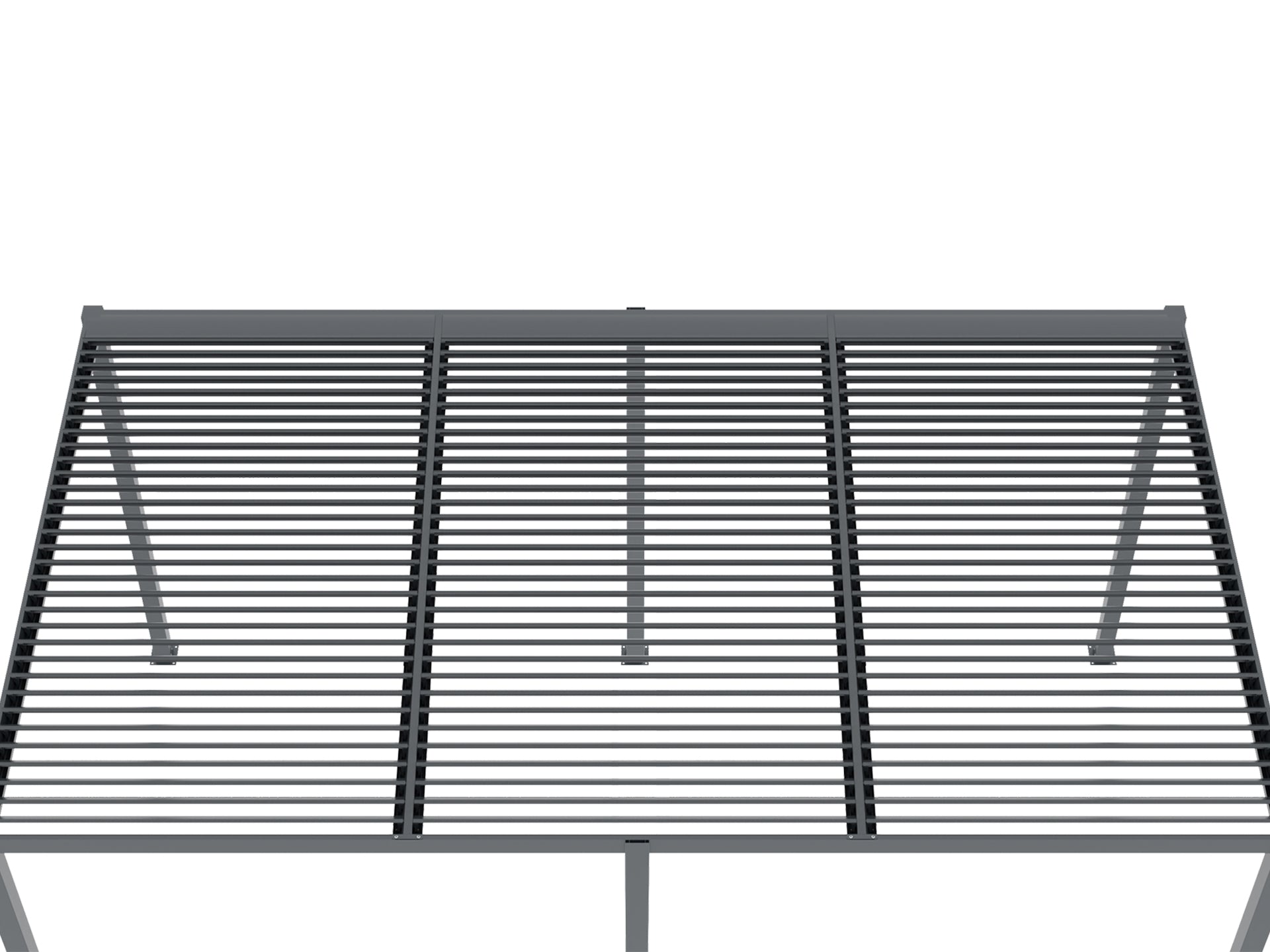TOUGHOUT Manual Louvre Roof Aluminium Pergola 6m x 3m - Charcoal Grey