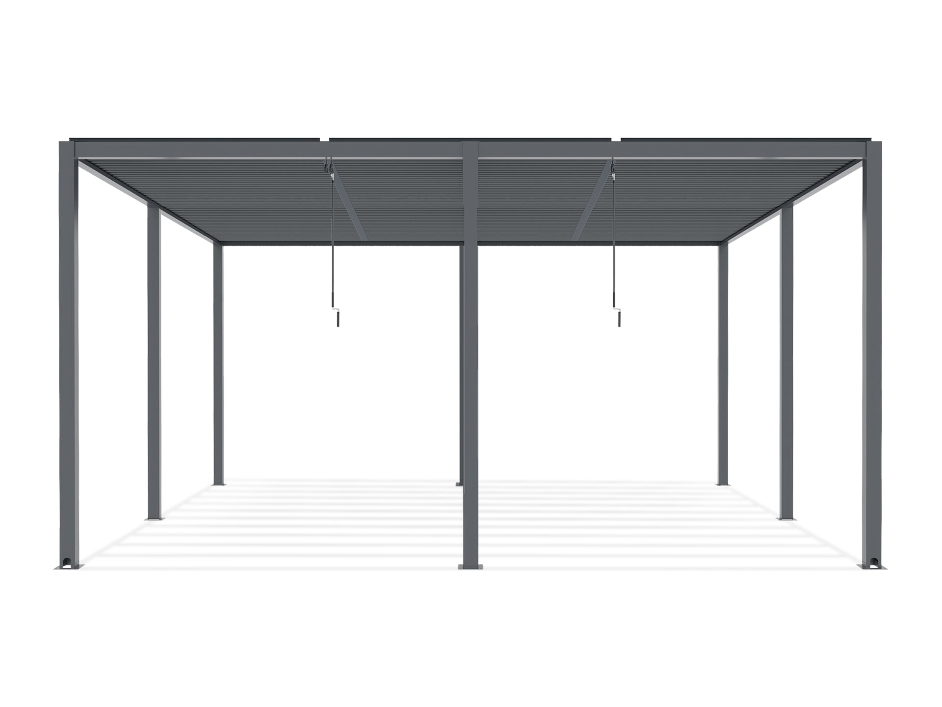 TOUGHOUT Manual Louvre Roof Aluminium Pergola 6m x 4m - Charcoal Grey