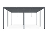 TOUGHOUT Manual Louvre Roof Aluminium Pergola 6m x 4m - Charcoal Grey