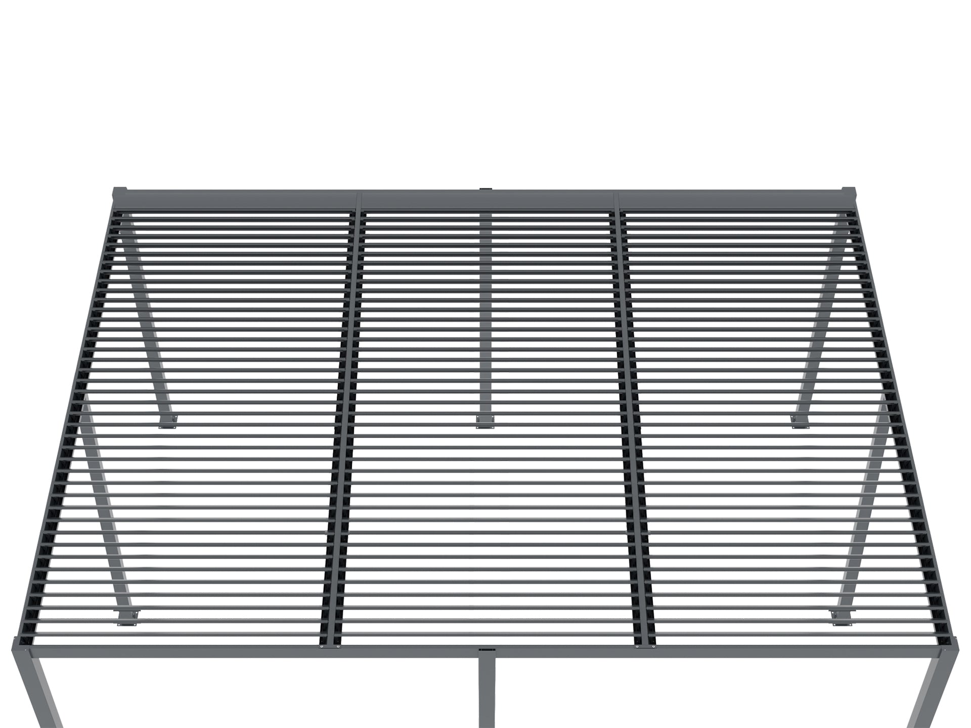 TOUGHOUT Manual Louvre Roof Aluminium Pergola 6m x 4m - Charcoal Grey