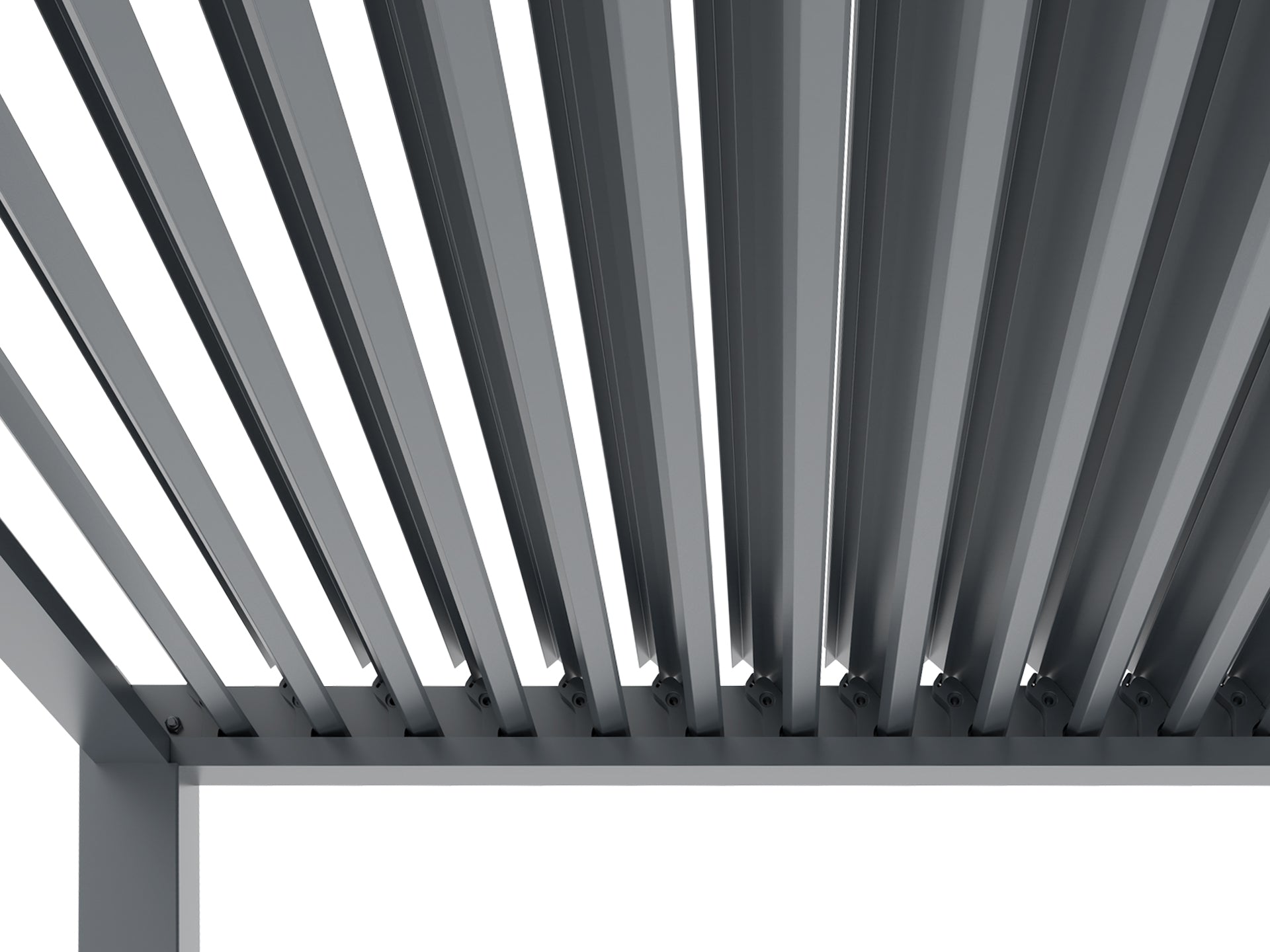 TOUGHOUT Manual Louvre Roof Aluminium Pergola 6m x 4m - Charcoal Grey