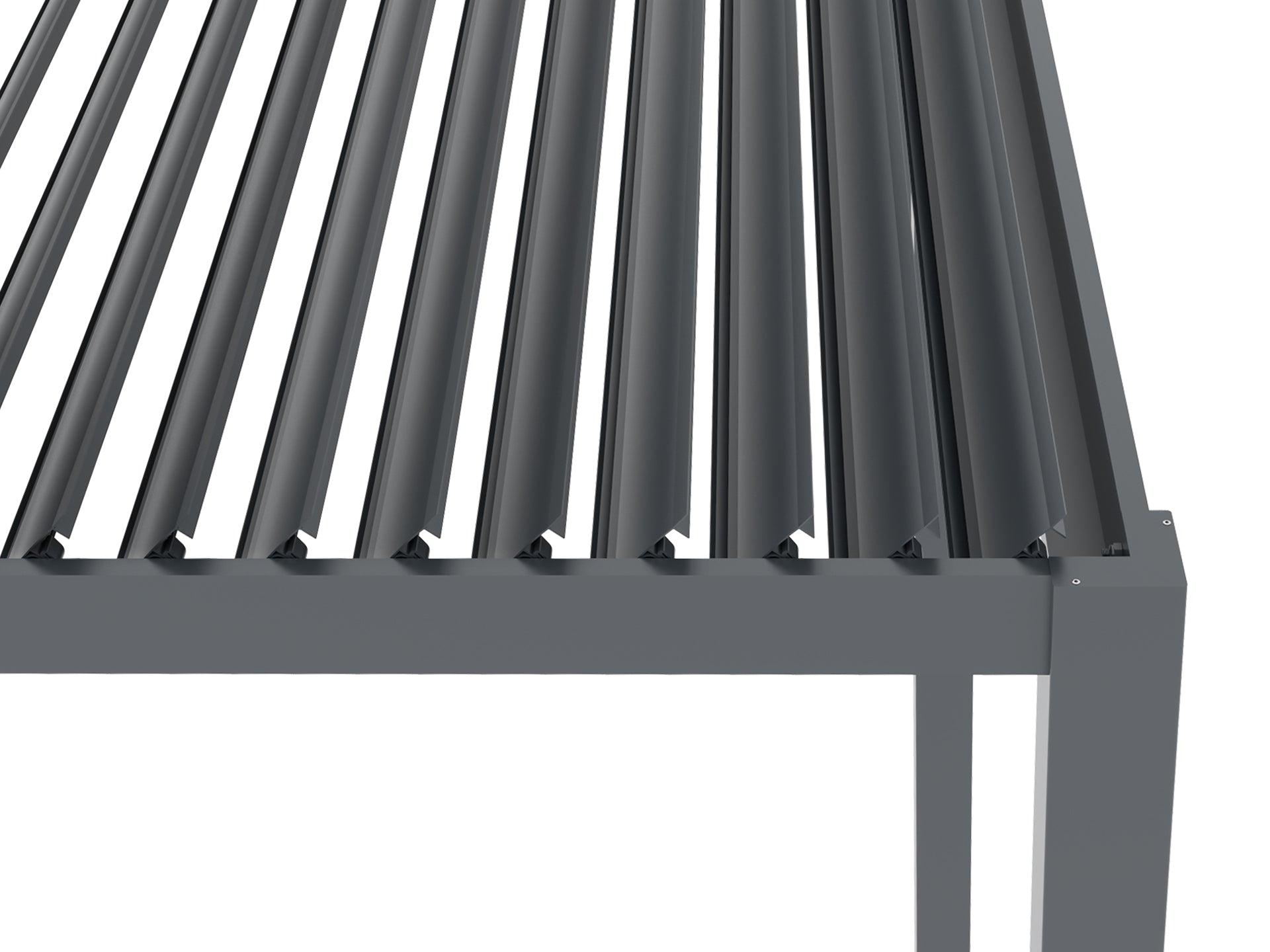 TOUGHOUT Manual Louvre Roof Aluminium Pergola 6m x 4m - Charcoal Grey