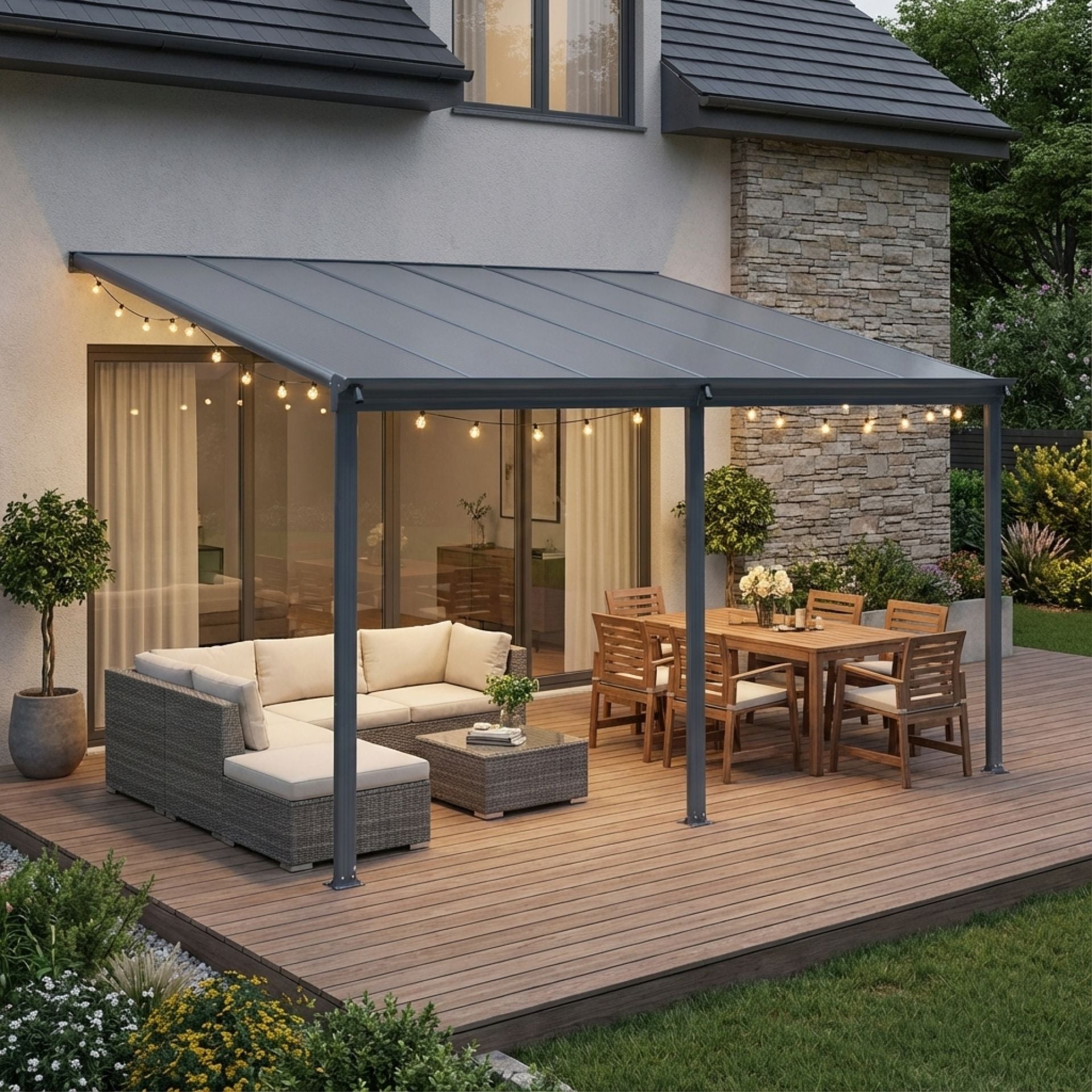 Patio Canopy Roof 3.7M x 3M