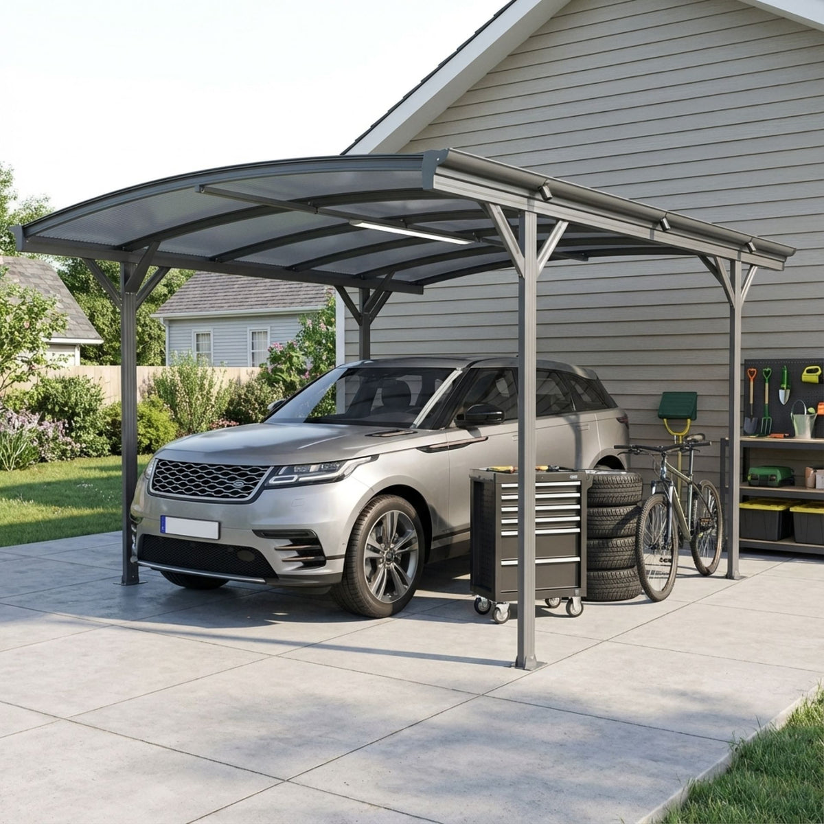 Patio Carport Canopy Curved Roof 3.6M x 3M