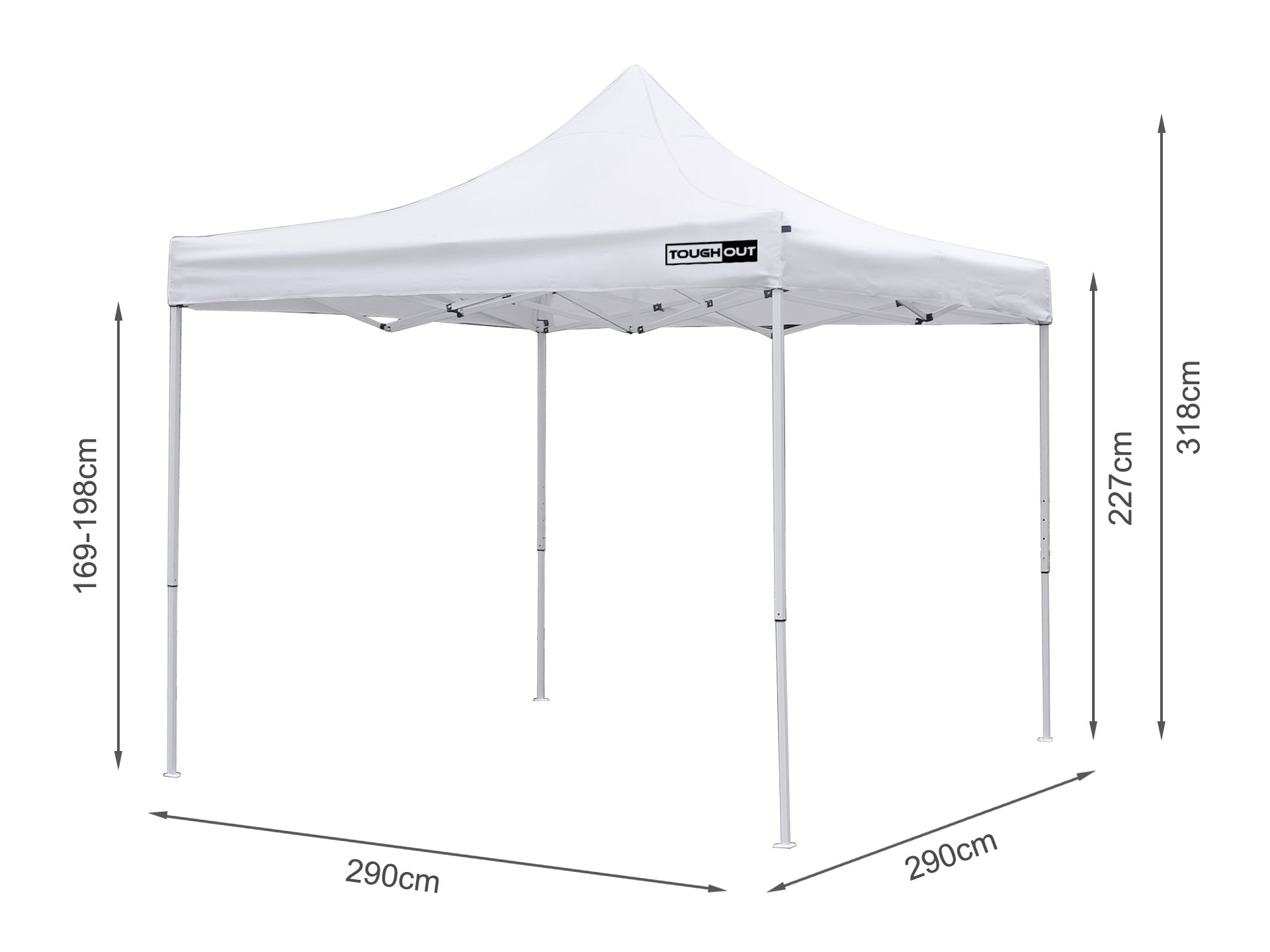 TOUGHOUT Breeze Gazebo 3x3M - White