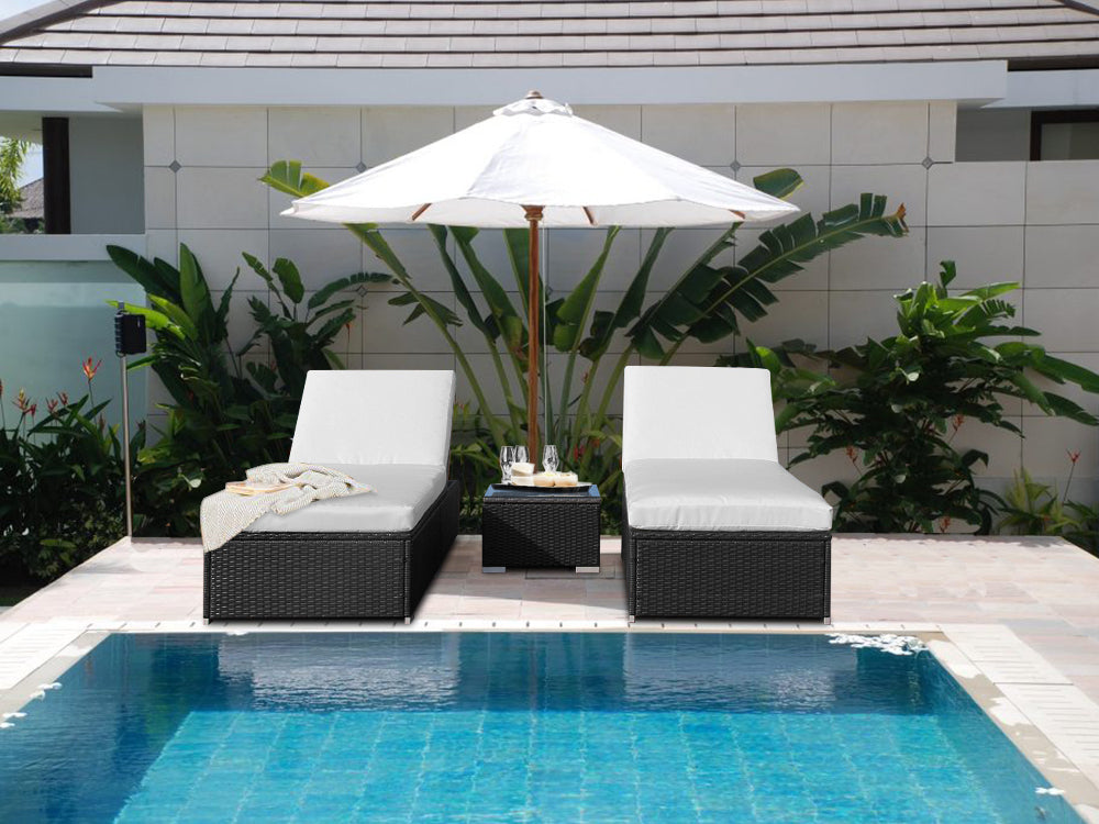 TAHITI Rattan Outdoor Sun Lounger Set 3PCS