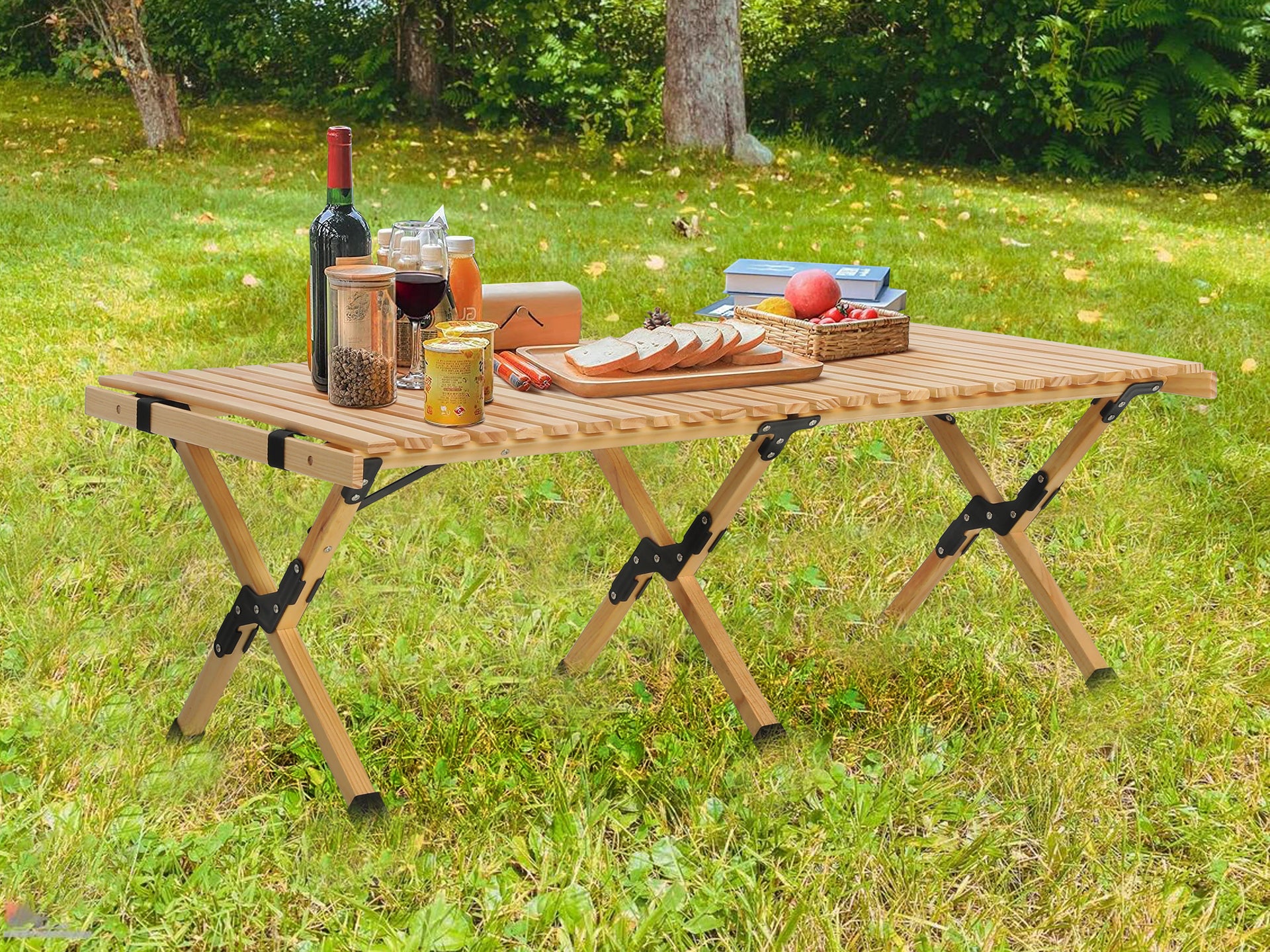 Folding Outdoor Camping Table 120cm NATURAL