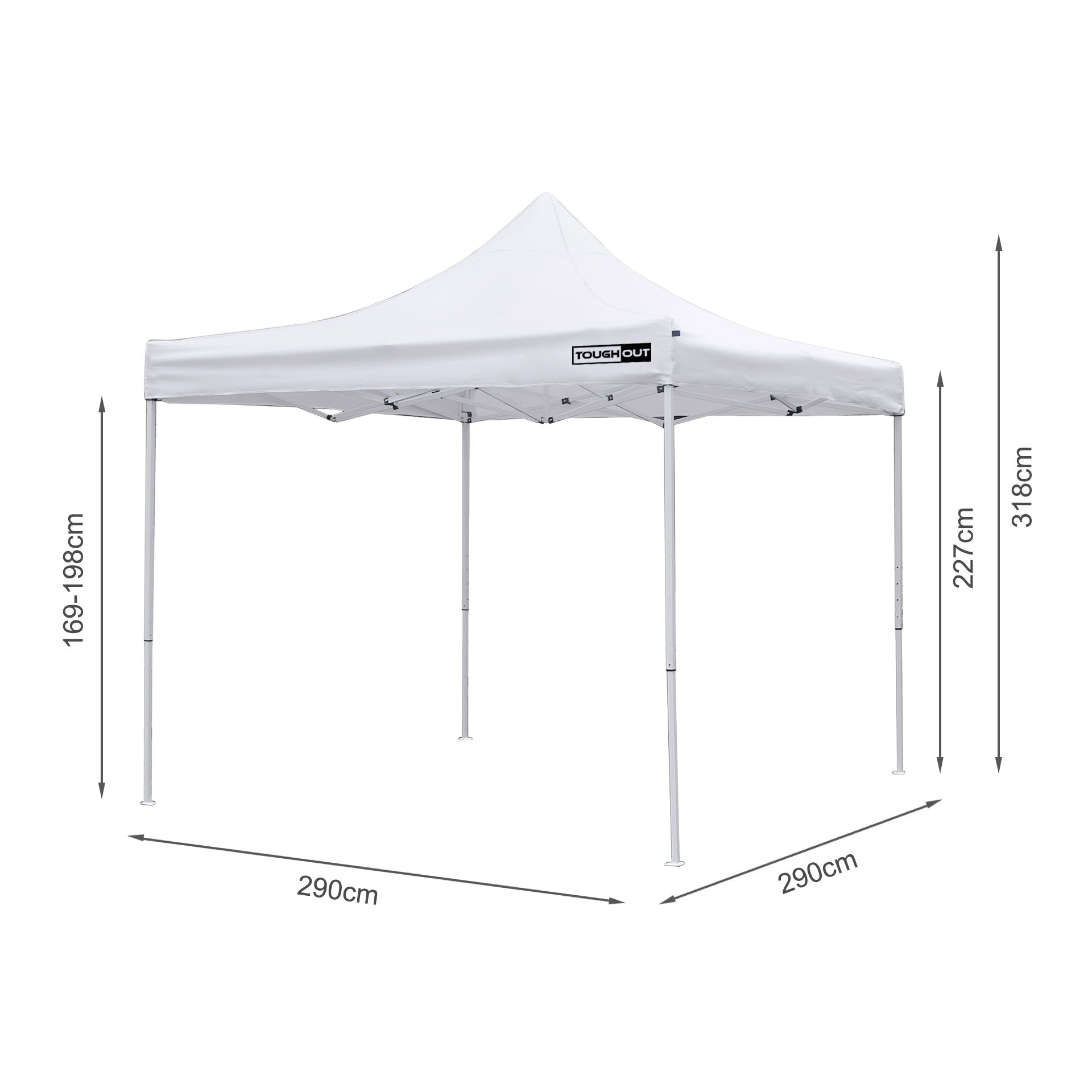 TOUGHOUT Breeze Gazebo 3x3M - White
