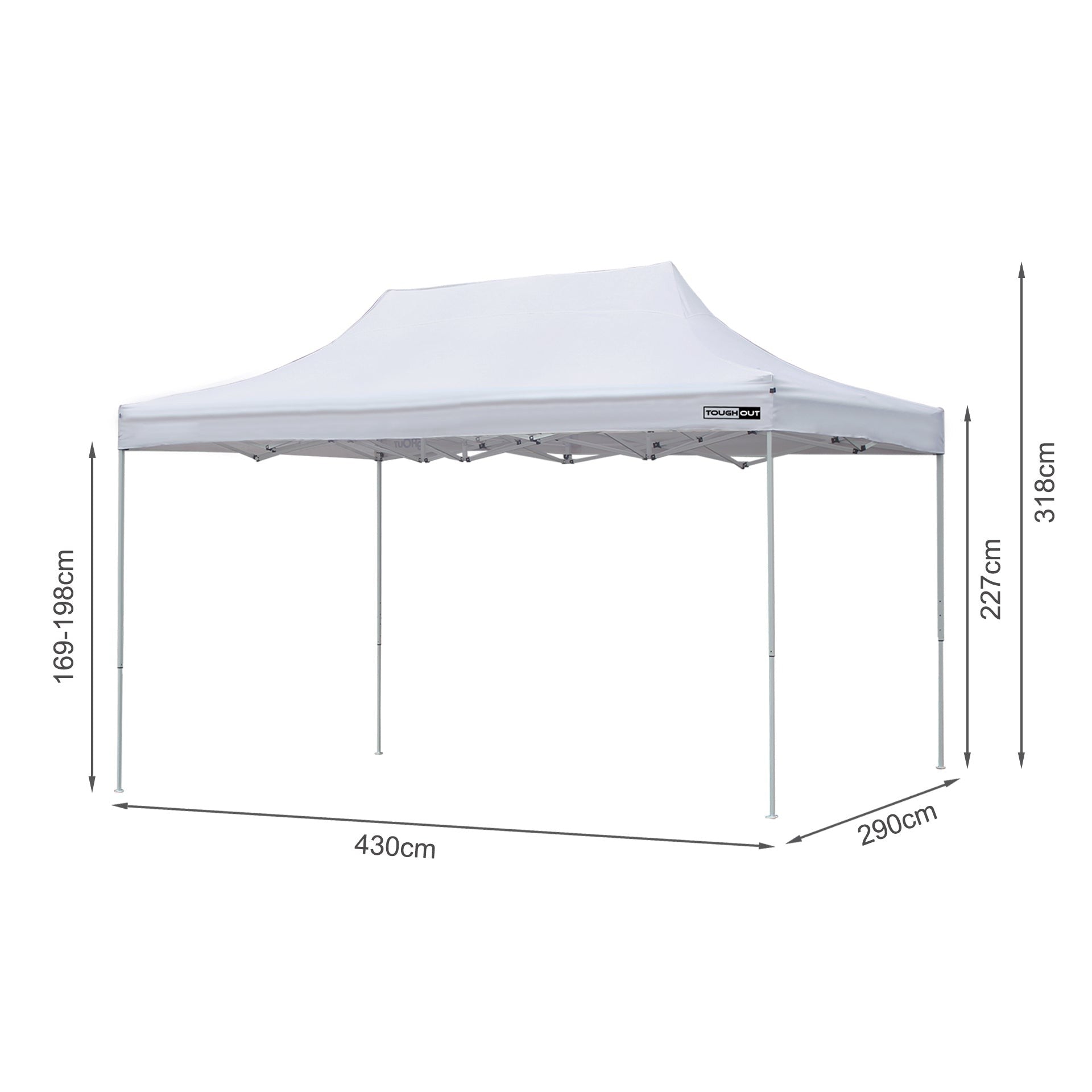 TOUGHOUT Breeze Gazebo 3x4.5M - White