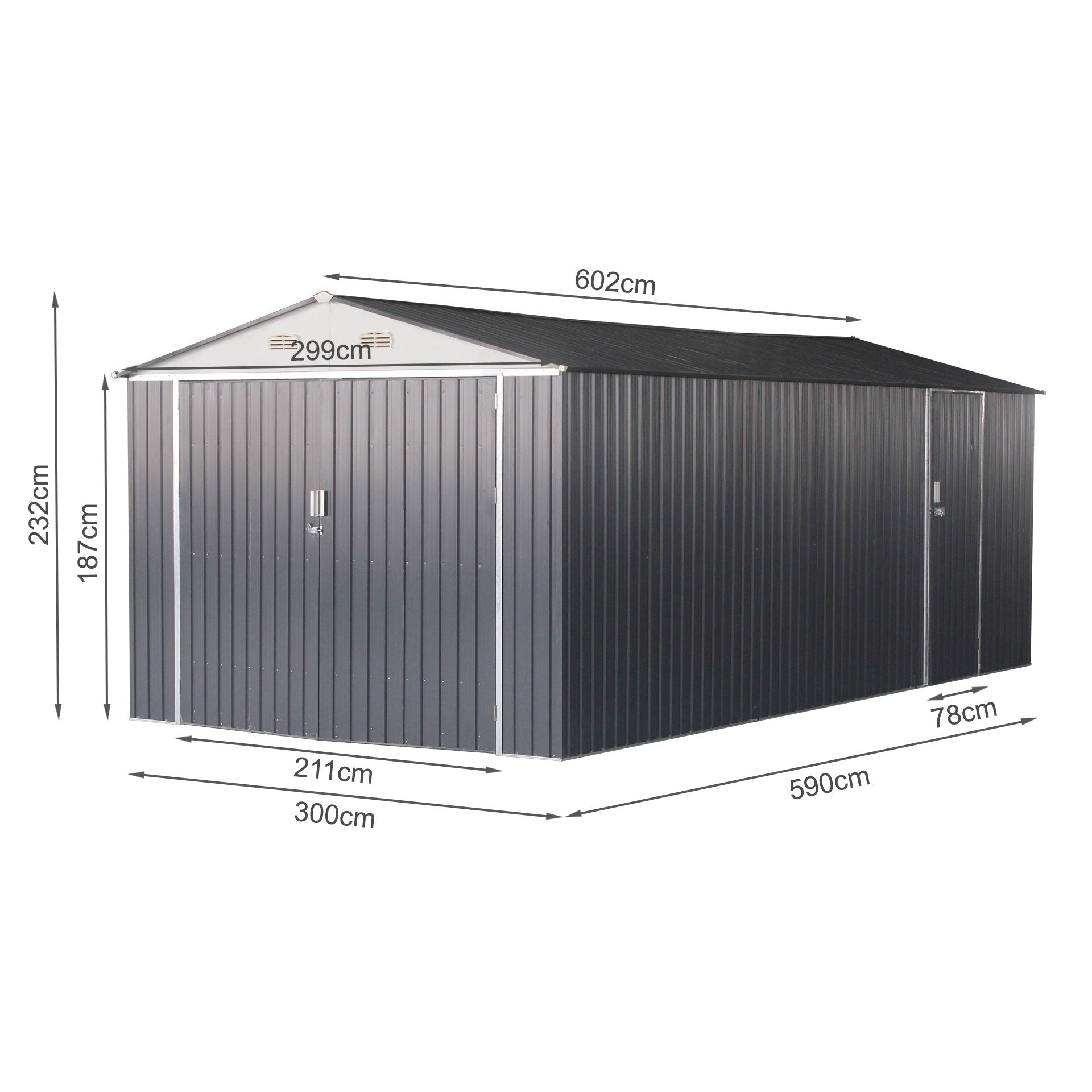TOUGHOUT Car Garage Workshop 6.02Mx 3M x 2.32M