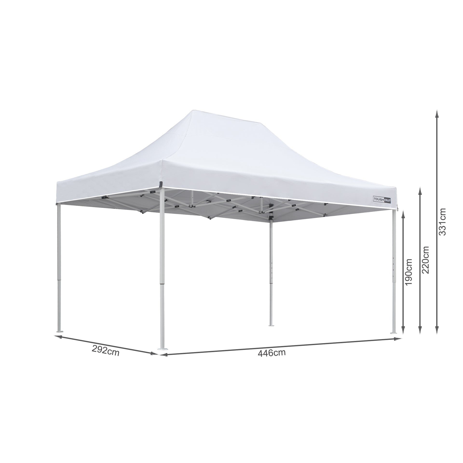 TOUGHOUT Thunderstorm Gazebo 3x4.5M - White