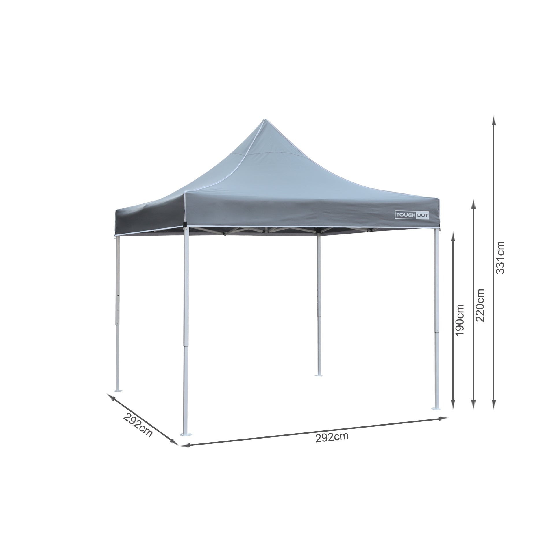 TOUGHOUT Thunderstorm Gazebo 3x3m - Grey