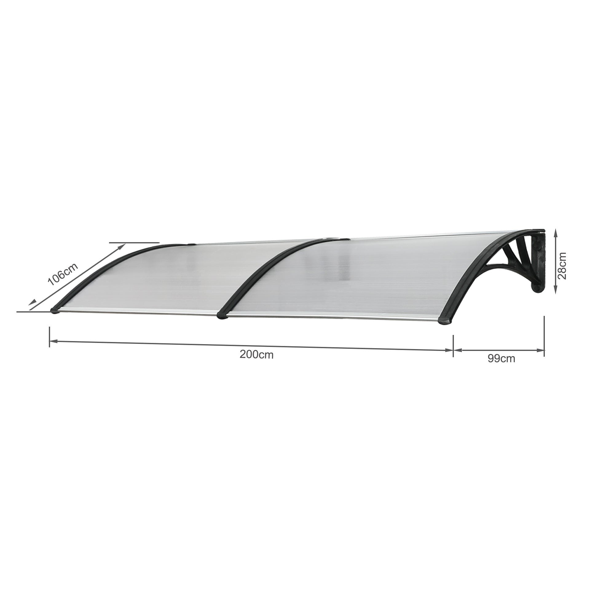 TOUGHOUT Canopy Awning Door Window Awning 2m x 1m