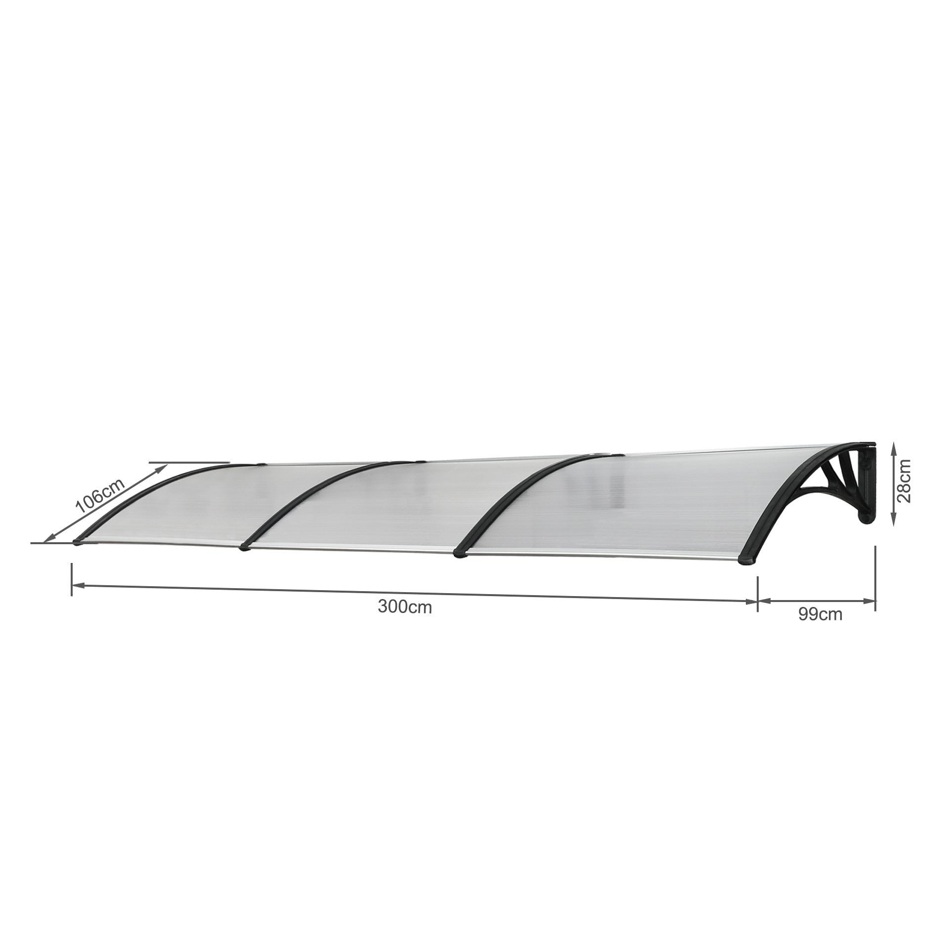 TOUGHOUT Canopy Awning Door Window Awning 3m x 1m
