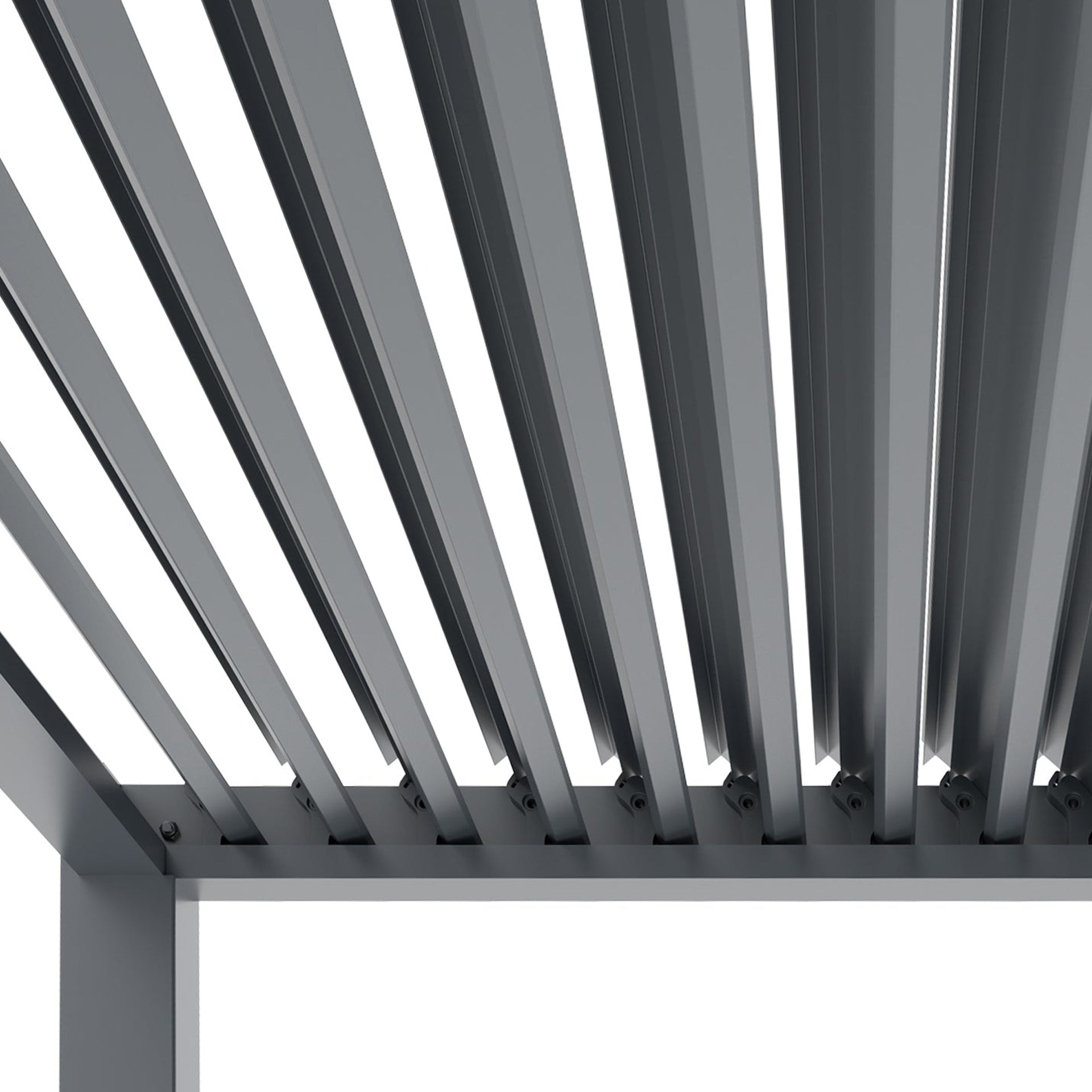TOUGHOUT Manual Louvre Roof Aluminium Pergola 3m x 3m - Charcoal Grey