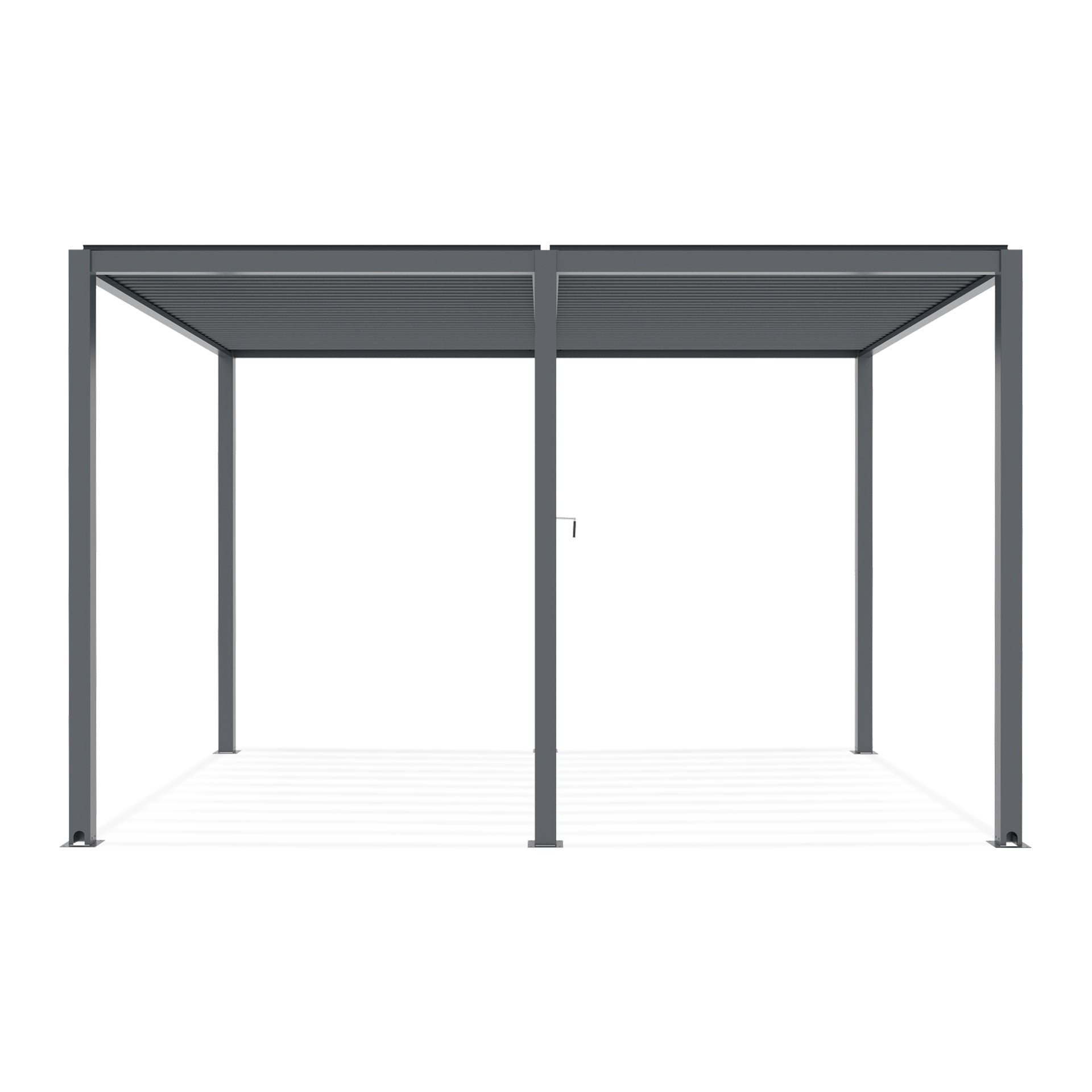 TOUGHOUT Manual Louvre Roof Aluminium Pergola 4m x 3m - Charcoal Grey