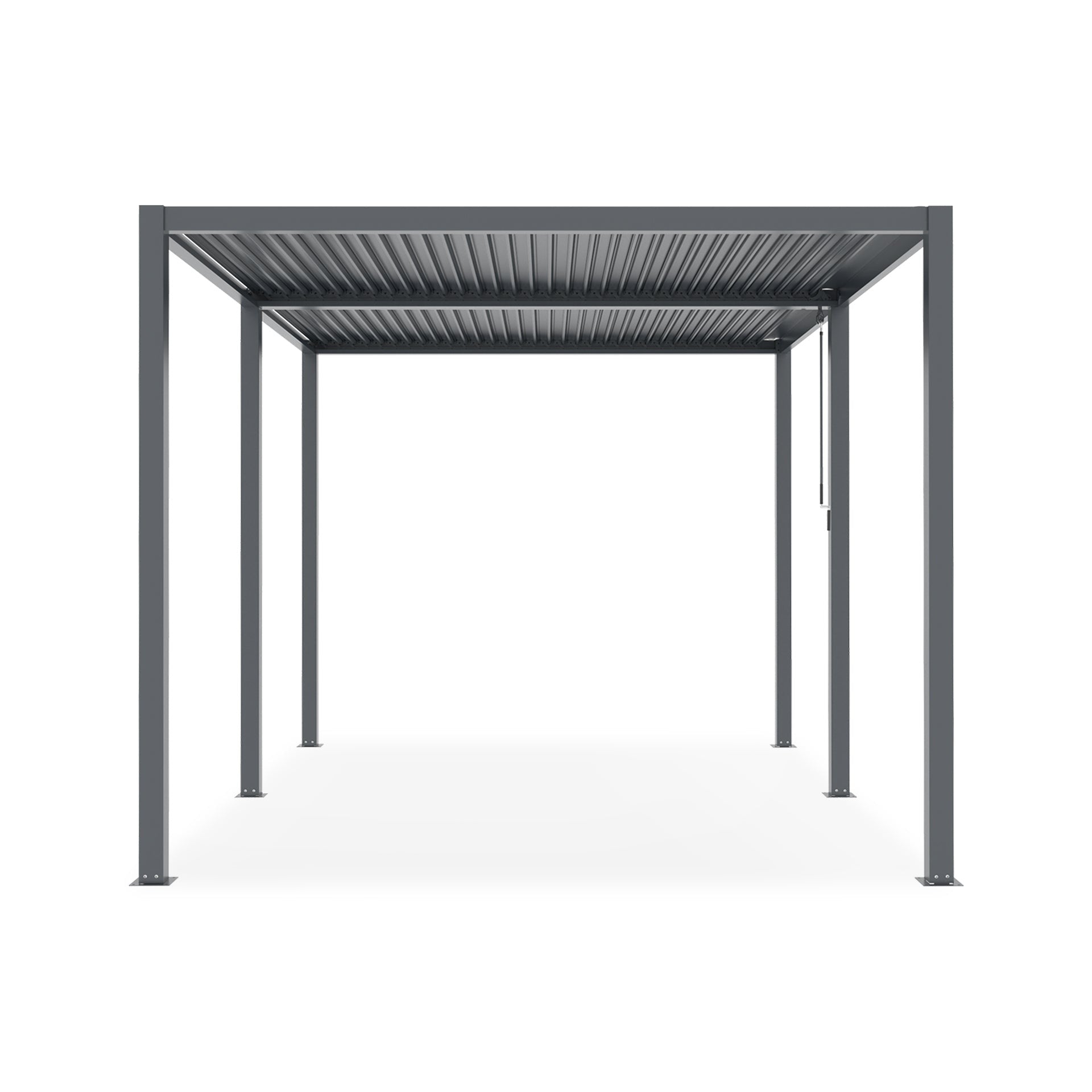 TOUGHOUT Manual Louvre Roof Aluminium Pergola 4m x 3m - Charcoal Grey