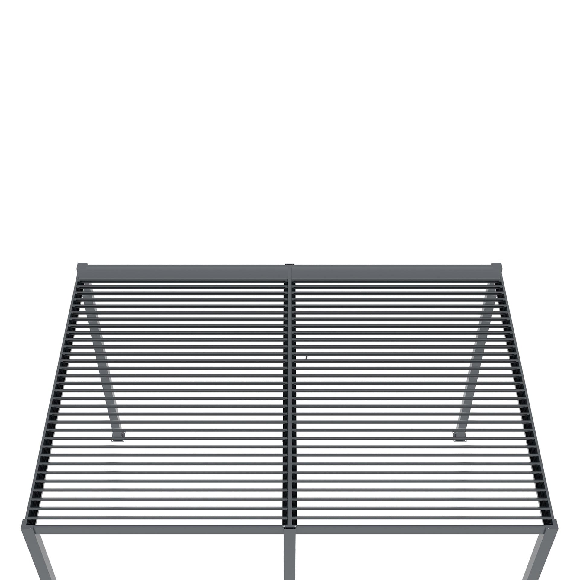 TOUGHOUT Manual Louvre Roof Aluminium Pergola 4m x 3m - Charcoal Grey