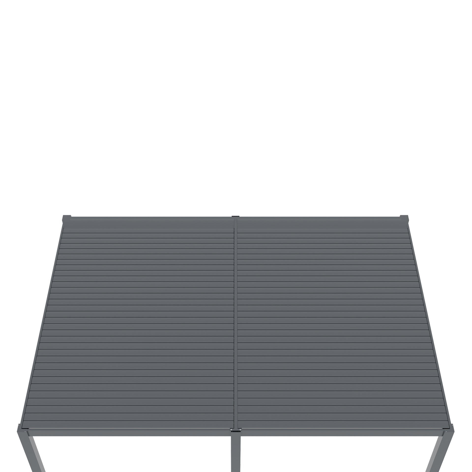 TOUGHOUT Manual Louvre Roof Aluminium Pergola 4m x 3m - Charcoal Grey