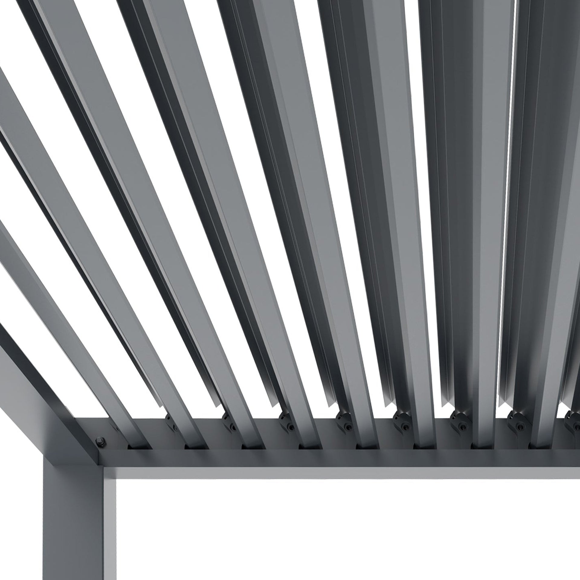 TOUGHOUT Manual Louvre Roof Aluminium Pergola 4m x 3m - Charcoal Grey