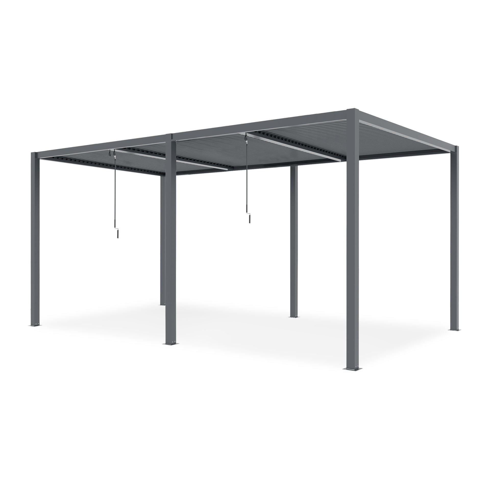 TOUGHOUT Manual Louvre Roof Aluminium Pergola 6m x 3m - Charcoal Grey