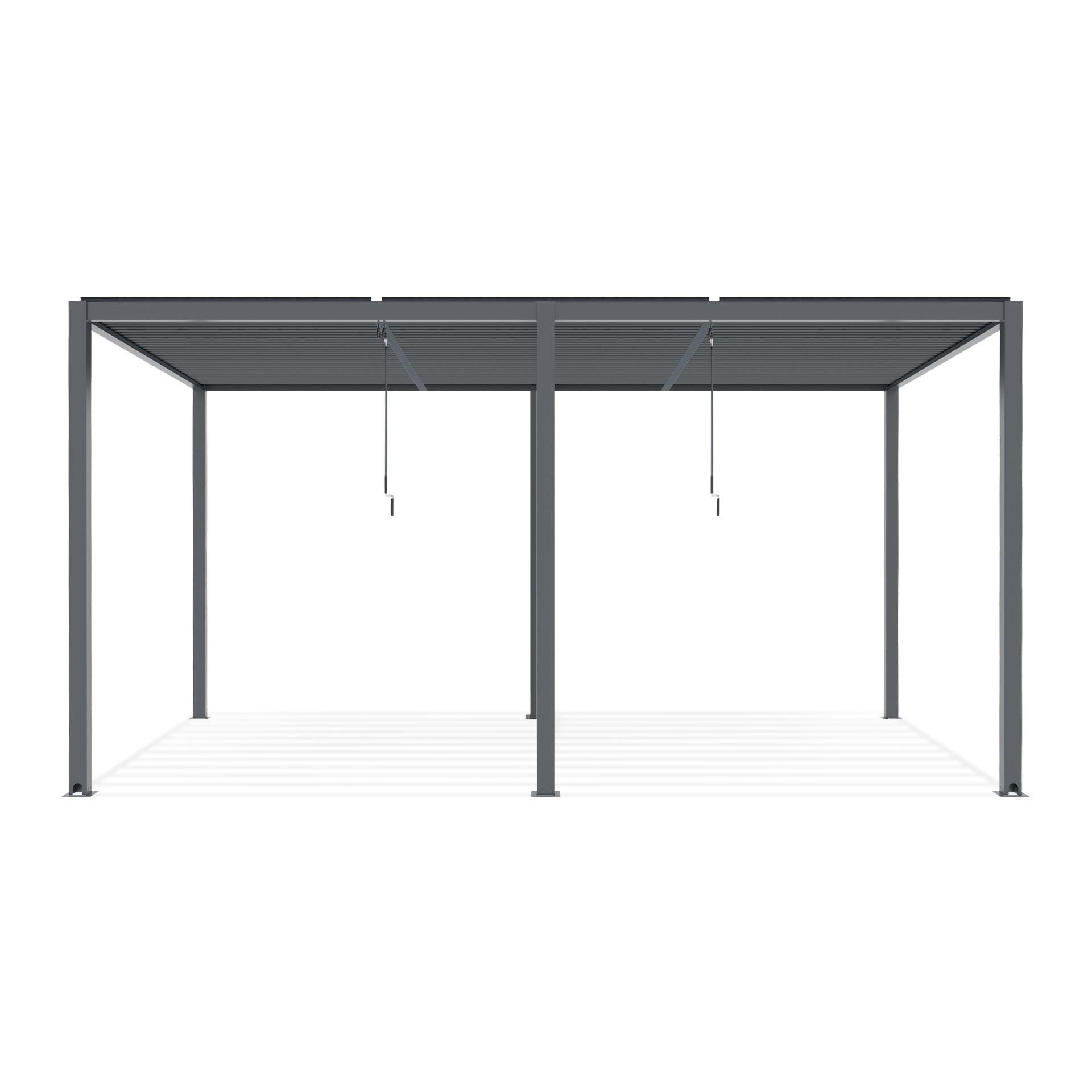 TOUGHOUT Manual Louvre Roof Aluminium Pergola 6m x 3m - Charcoal Grey