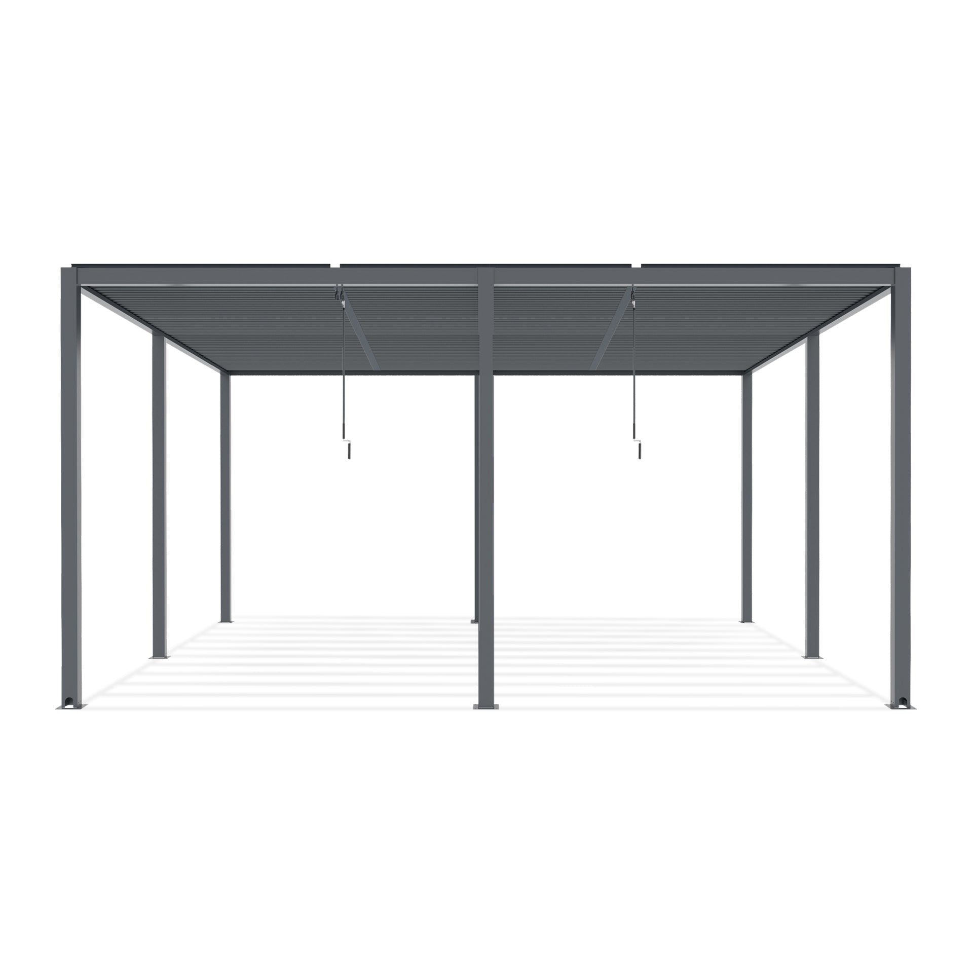 TOUGHOUT Manual Louvre Roof Aluminium Pergola 6m x 4m - Charcoal Grey