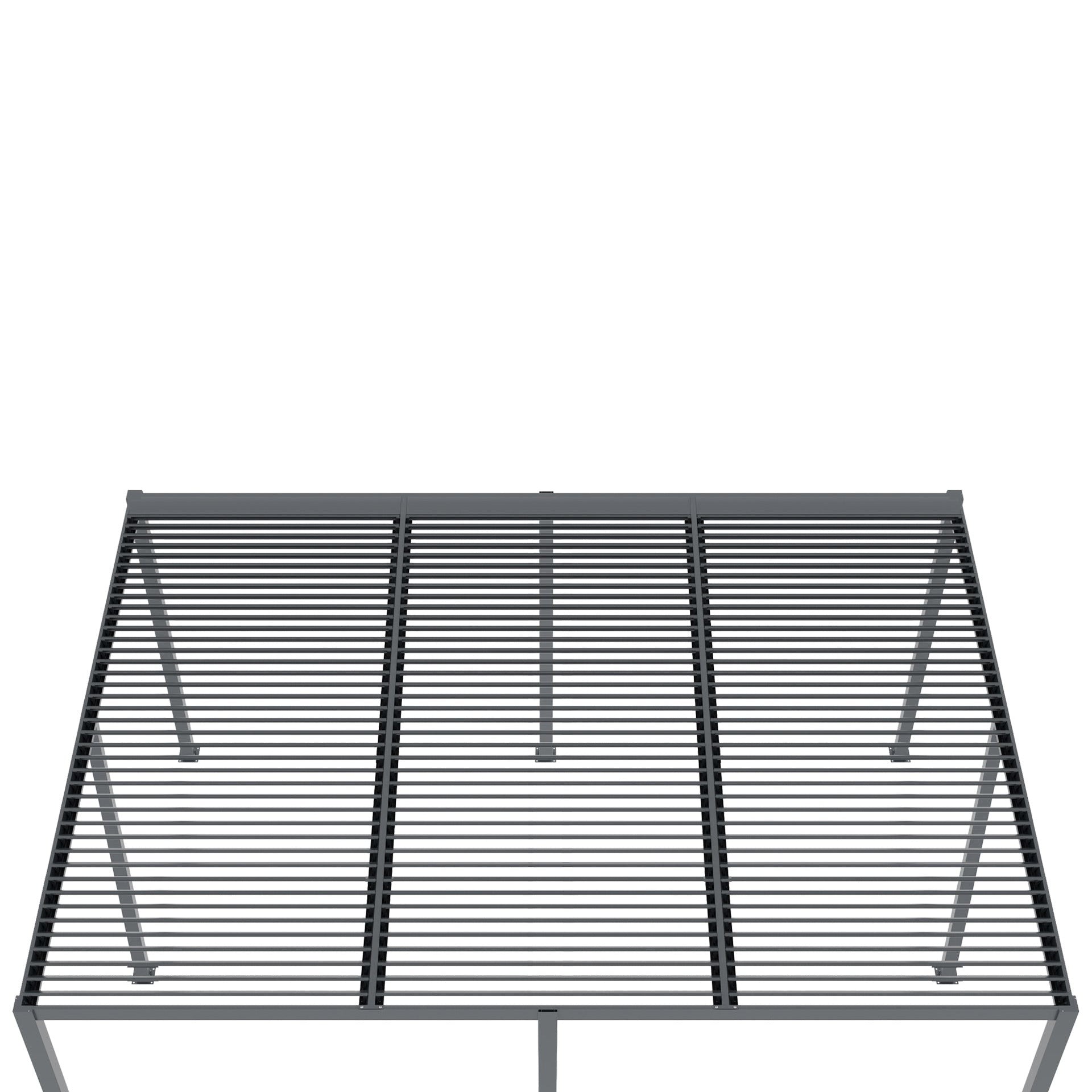 TOUGHOUT Manual Louvre Roof Aluminium Pergola 6m x 4m - Charcoal Grey