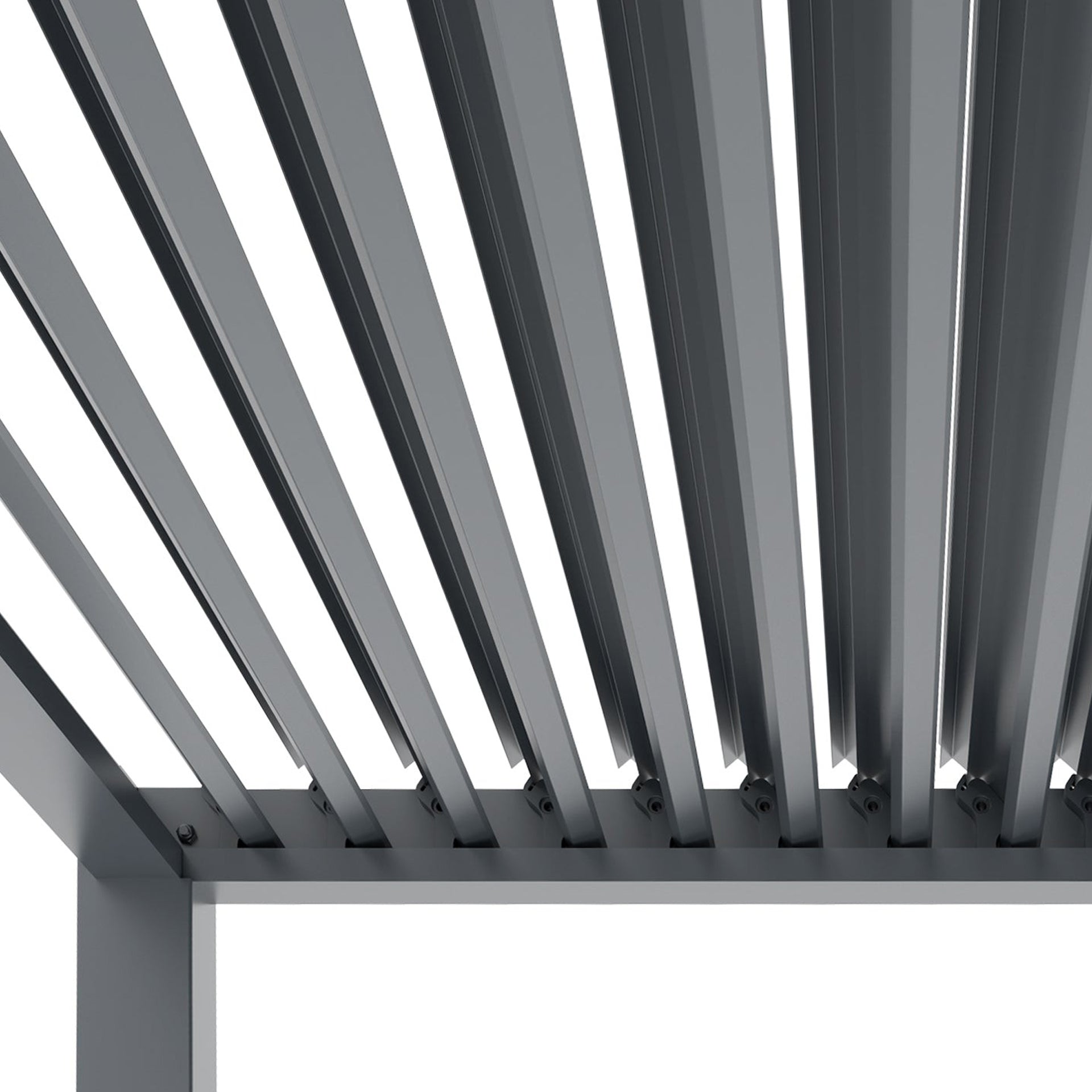 TOUGHOUT Manual Louvre Roof Aluminium Pergola 6m x 4m - Charcoal Grey