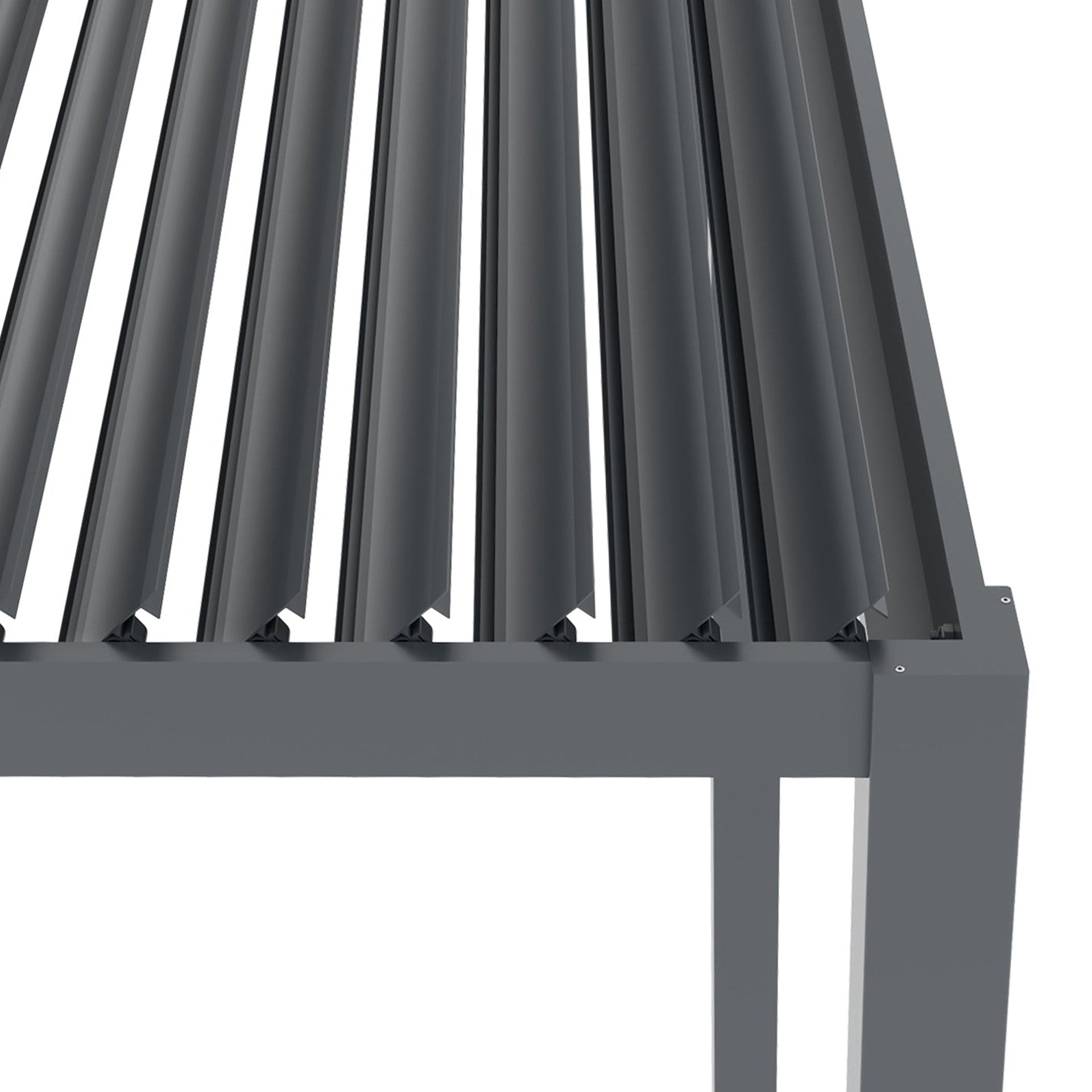 TOUGHOUT Manual Louvre Roof Aluminium Pergola 6m x 4m - Charcoal Grey